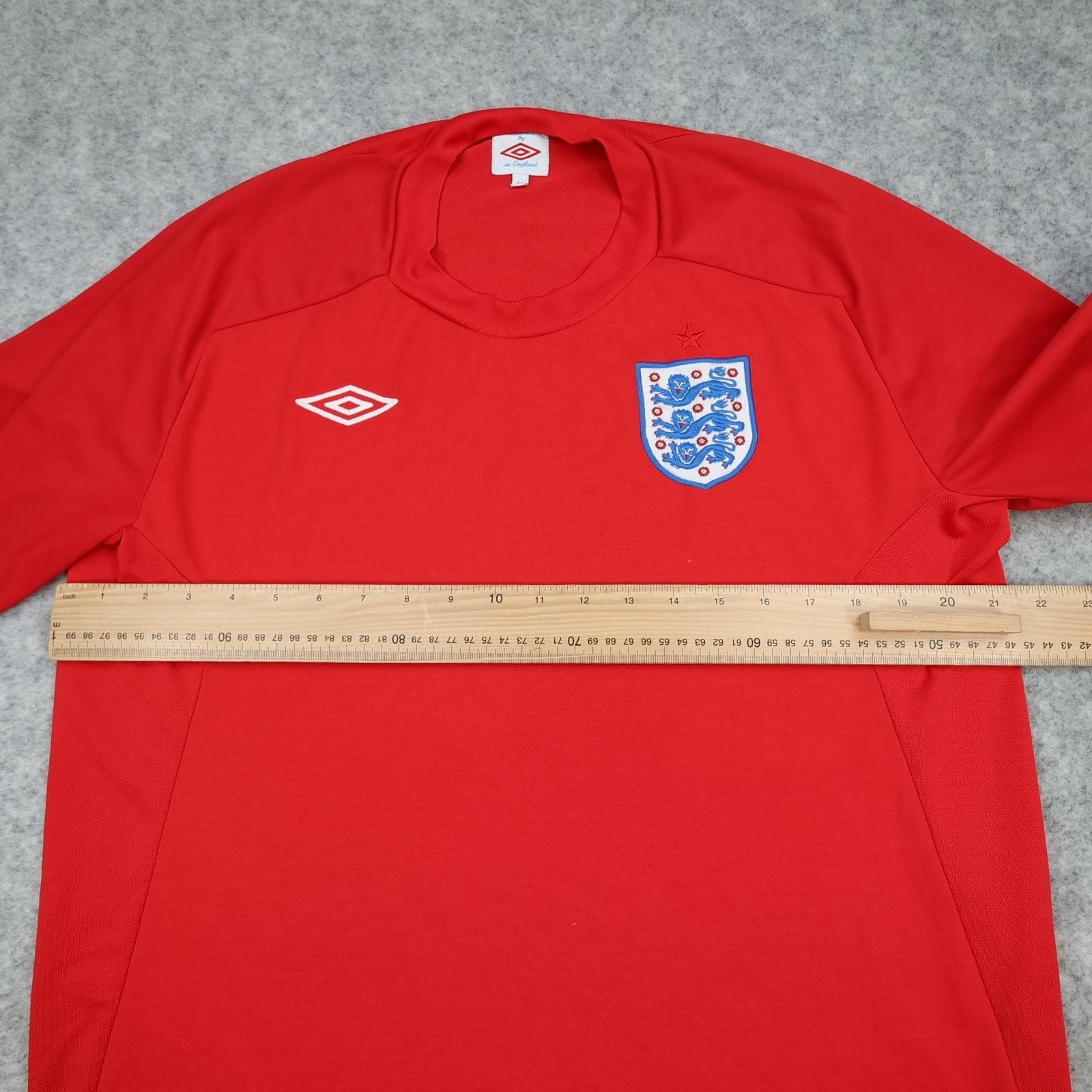 England Away Shirt Mens Large Red 2010 2011 Football Umbro Three Lions Jersey photo 8