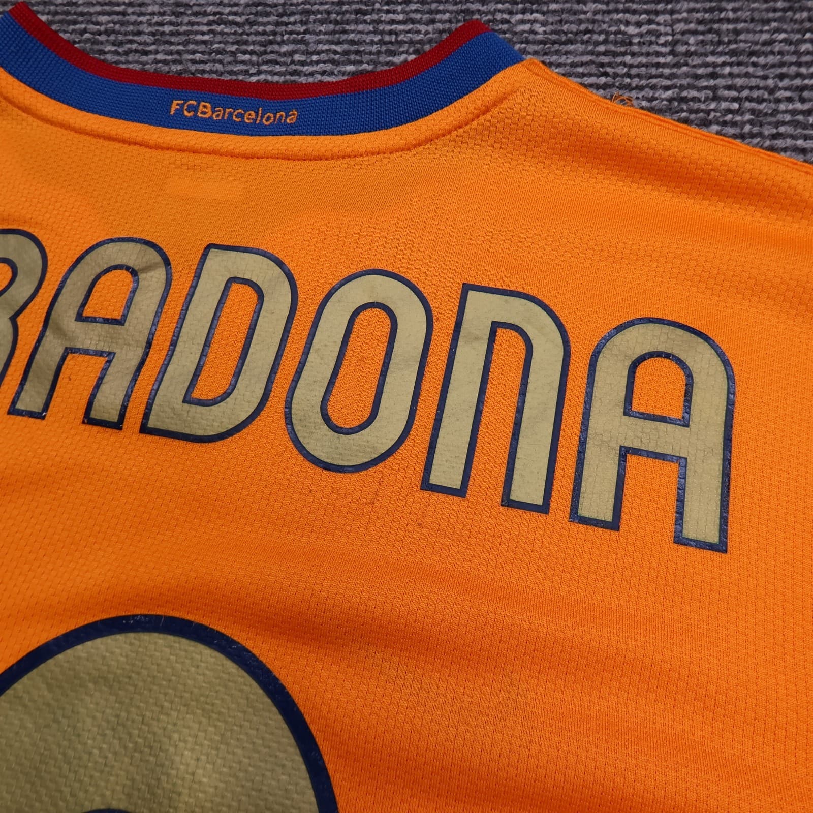 Barcelona Shirt Large Orange Away 2006 2008 Nike Football Diego Maradona Jersey photo 12