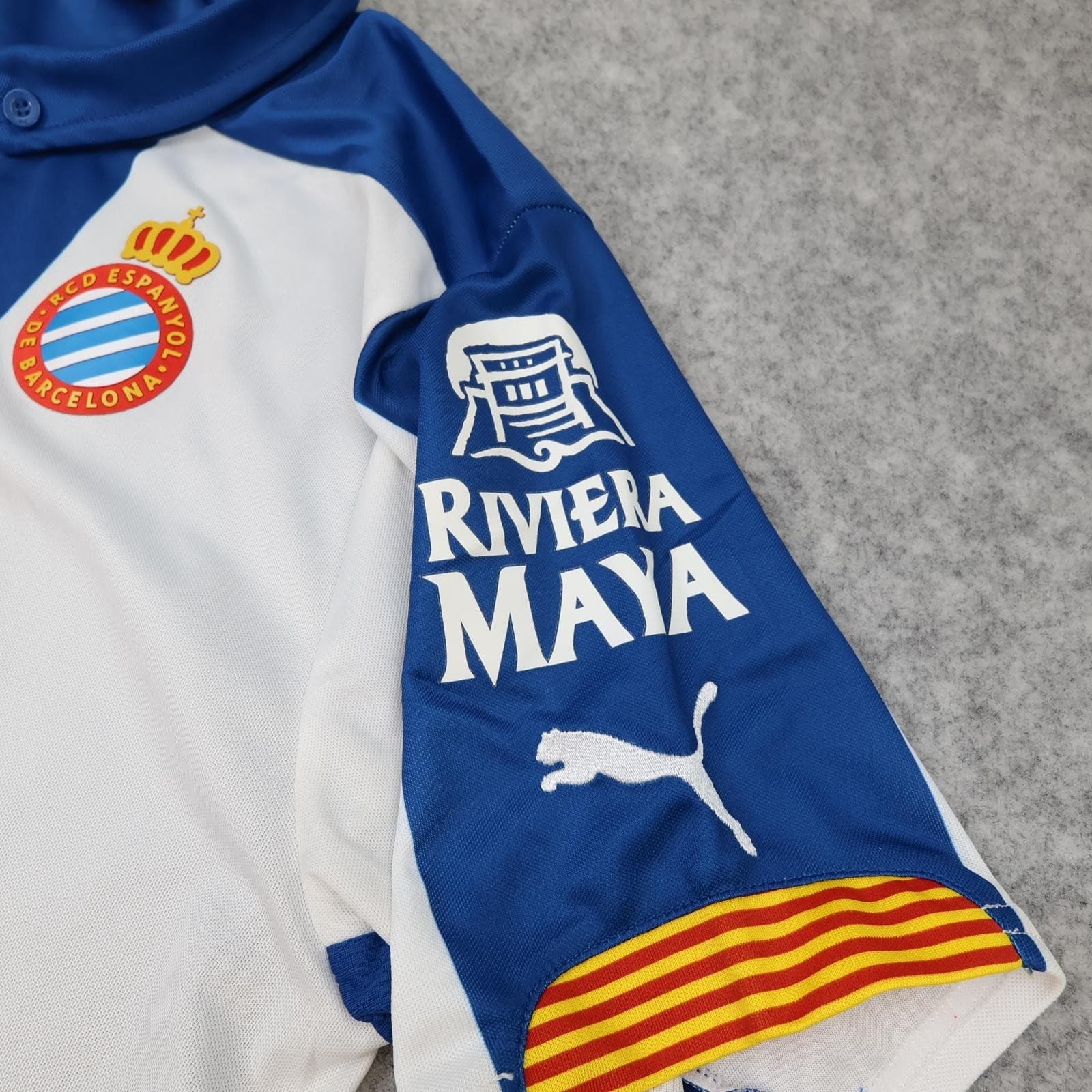 Espanyol Shirt Mens Medium White Home 2014 2015 La Liga Puma Soccer Jersey photo 10