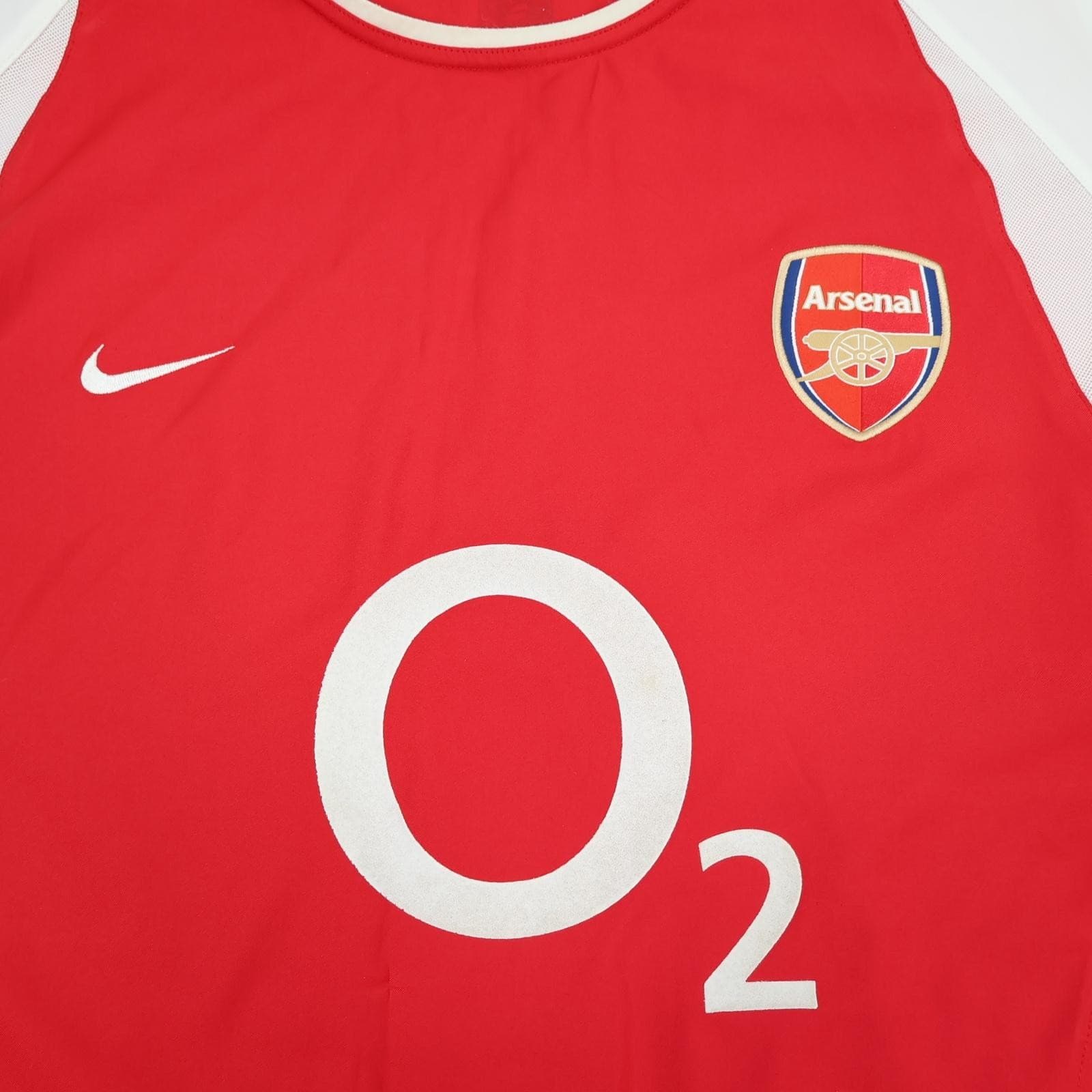 Vintage Arsenal Shirt Mens 2XL Red Home 2002 2004 EPL Football Nike O2 Vieira 4 photo 6