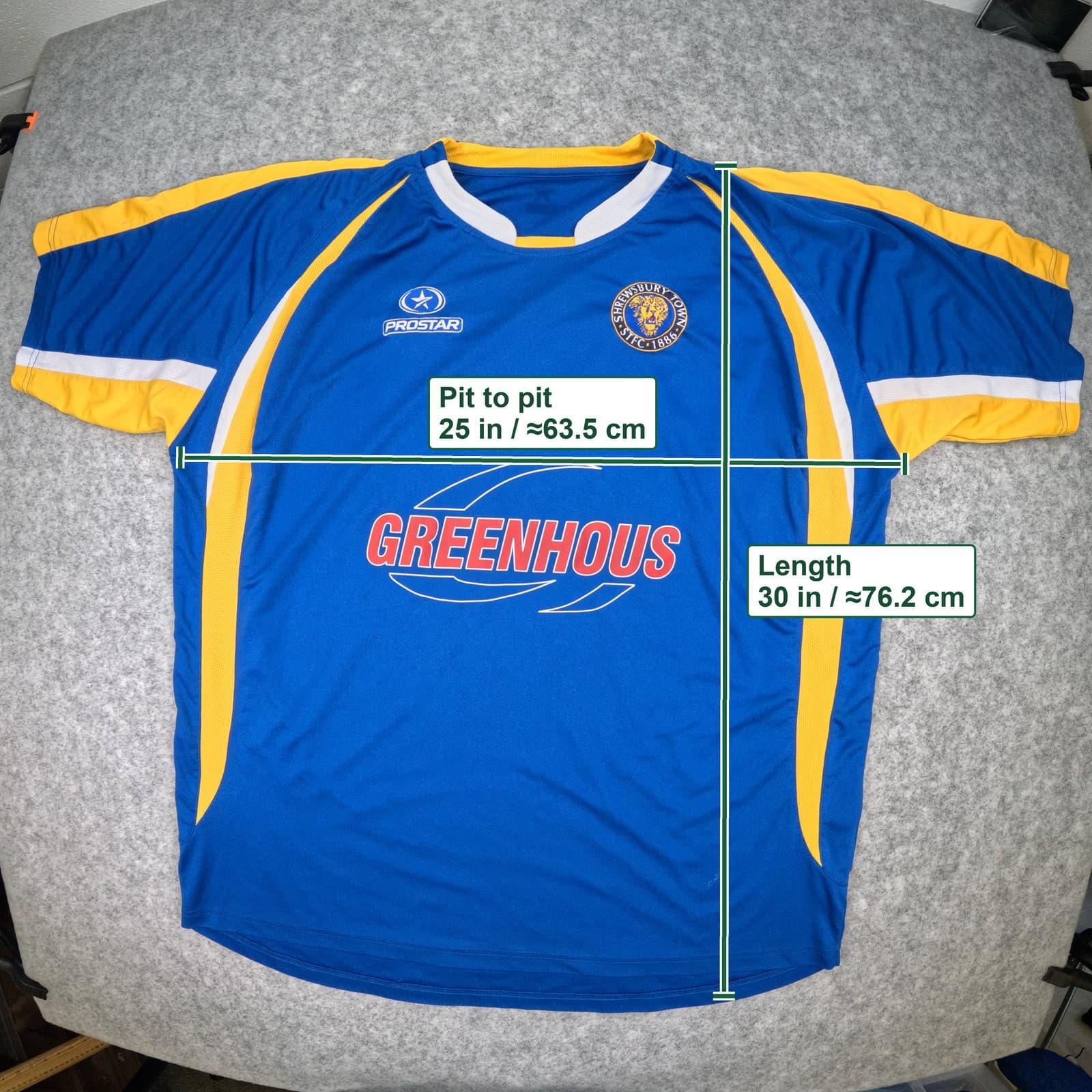 Shrewsbury Town Football Shirt 2XL Home Blue Prostar 2008 2010 Jersey photo 6