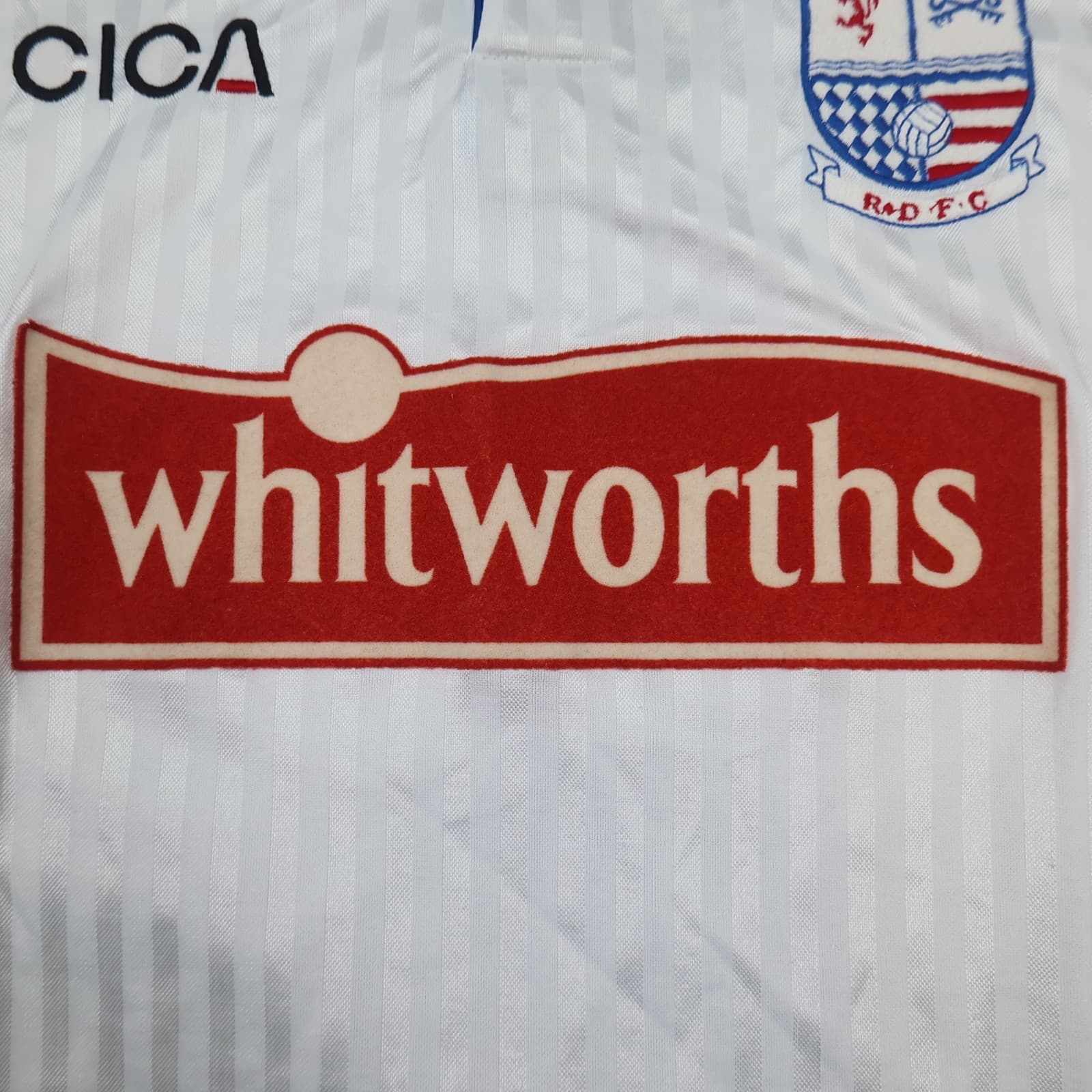 Vintage Rushden and Diamonds Home Shirt White Red Large 1997 1998 Soccer Jersey photo 8