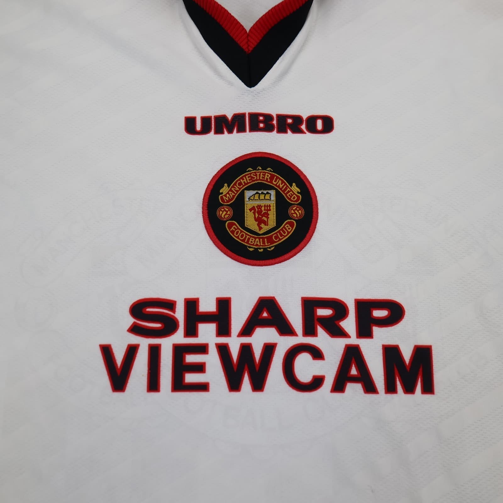 Vintage Manchester United Shirt Extra Large White Away Kit 1996 1997 Umbro photo 5