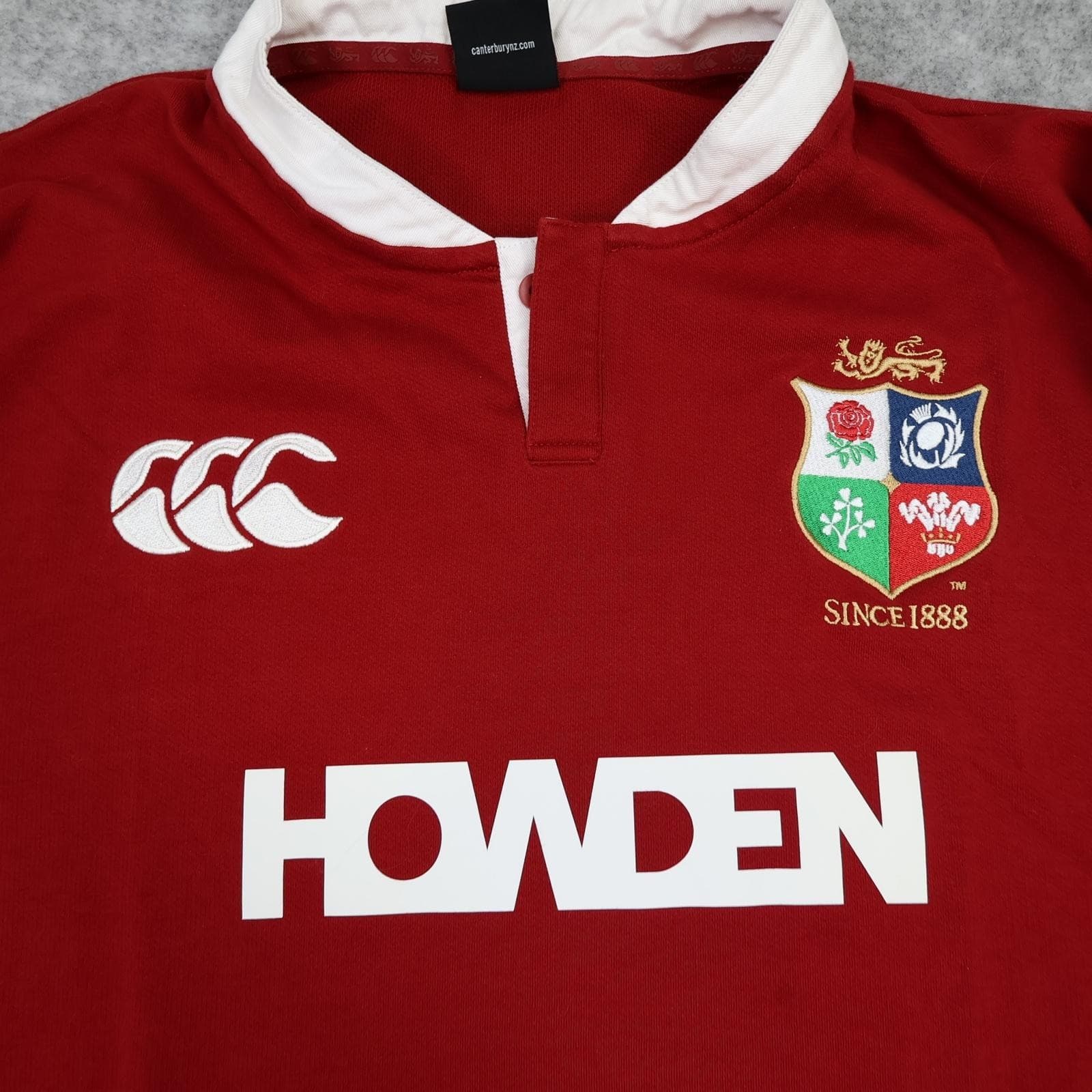 British & Irish Lions Shirt Mens 2XL Red Rugby Union Canterbury Howden 2025 photo 3