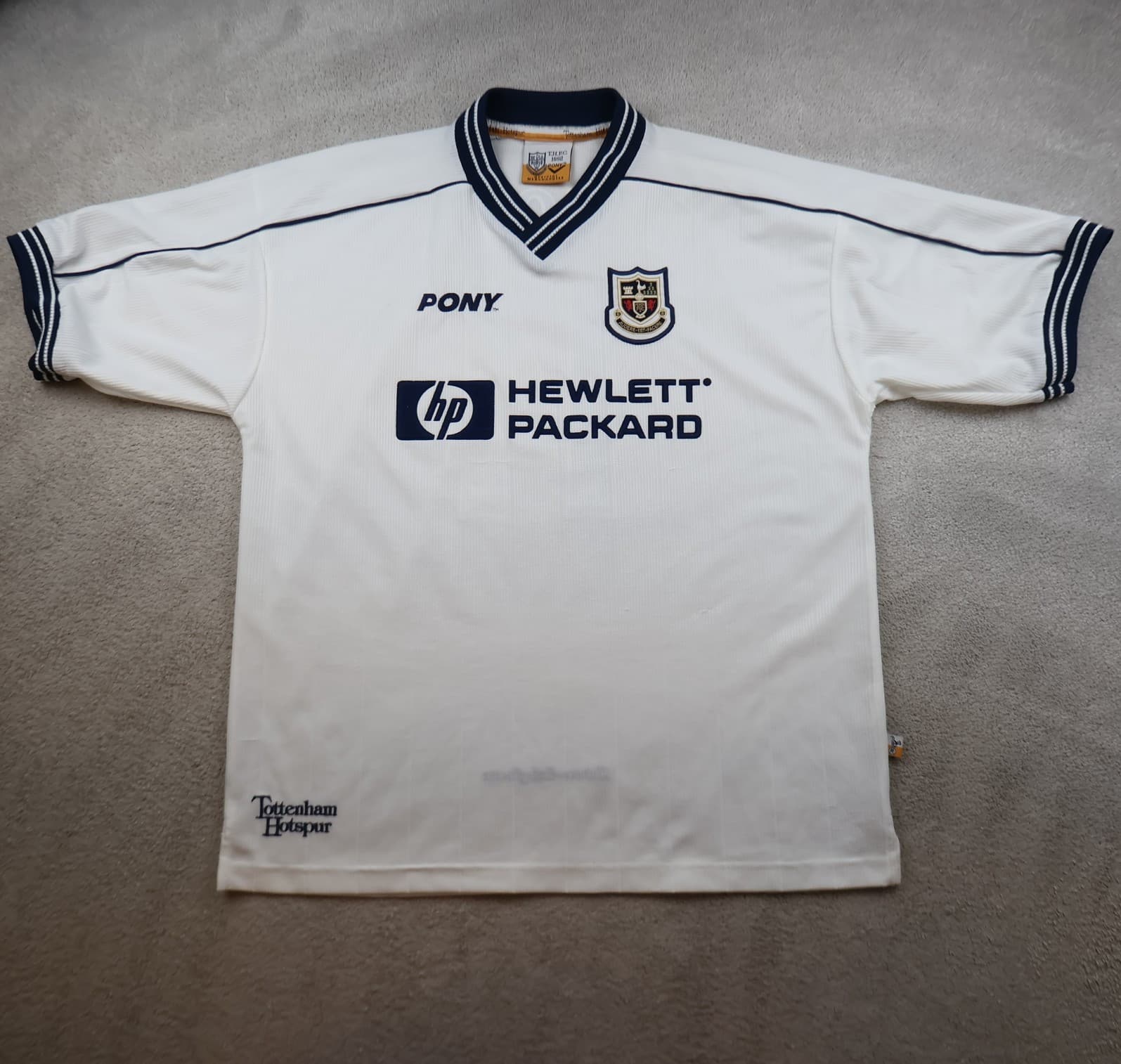 Vintage Tottenham Hotspur Shirt Extra Large White Home 1997 1999 Jersey Ginola photo 2