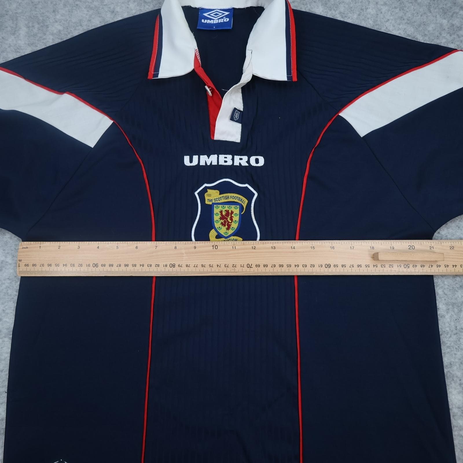 Vintage Scotland Home Shirt Mens Large Blue Football Umbro 1996 1998 Jersey photo 10