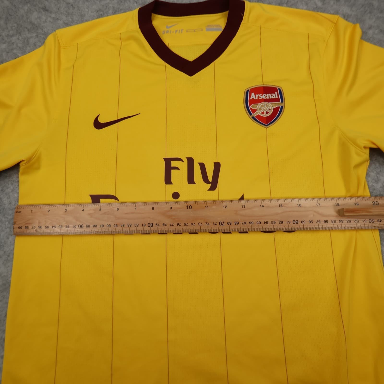 Arsenal Shirt Medium Yellow Away Kit 2010 2013 Nike Soccer Jersey photo 10