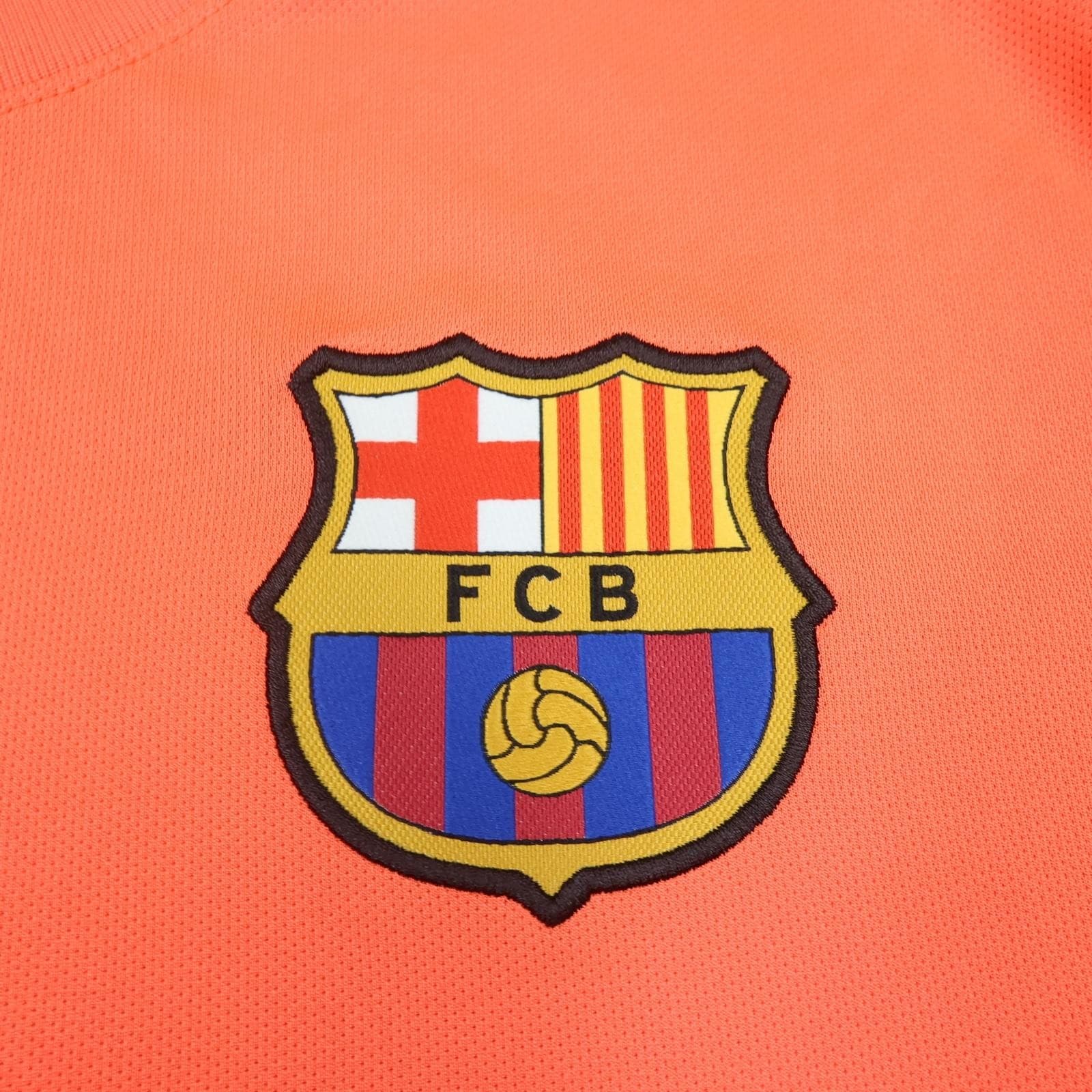 Barcelona Shirt Mens 2XL Orange Away 2014 2015 Football Nike Qatar Airways photo 4