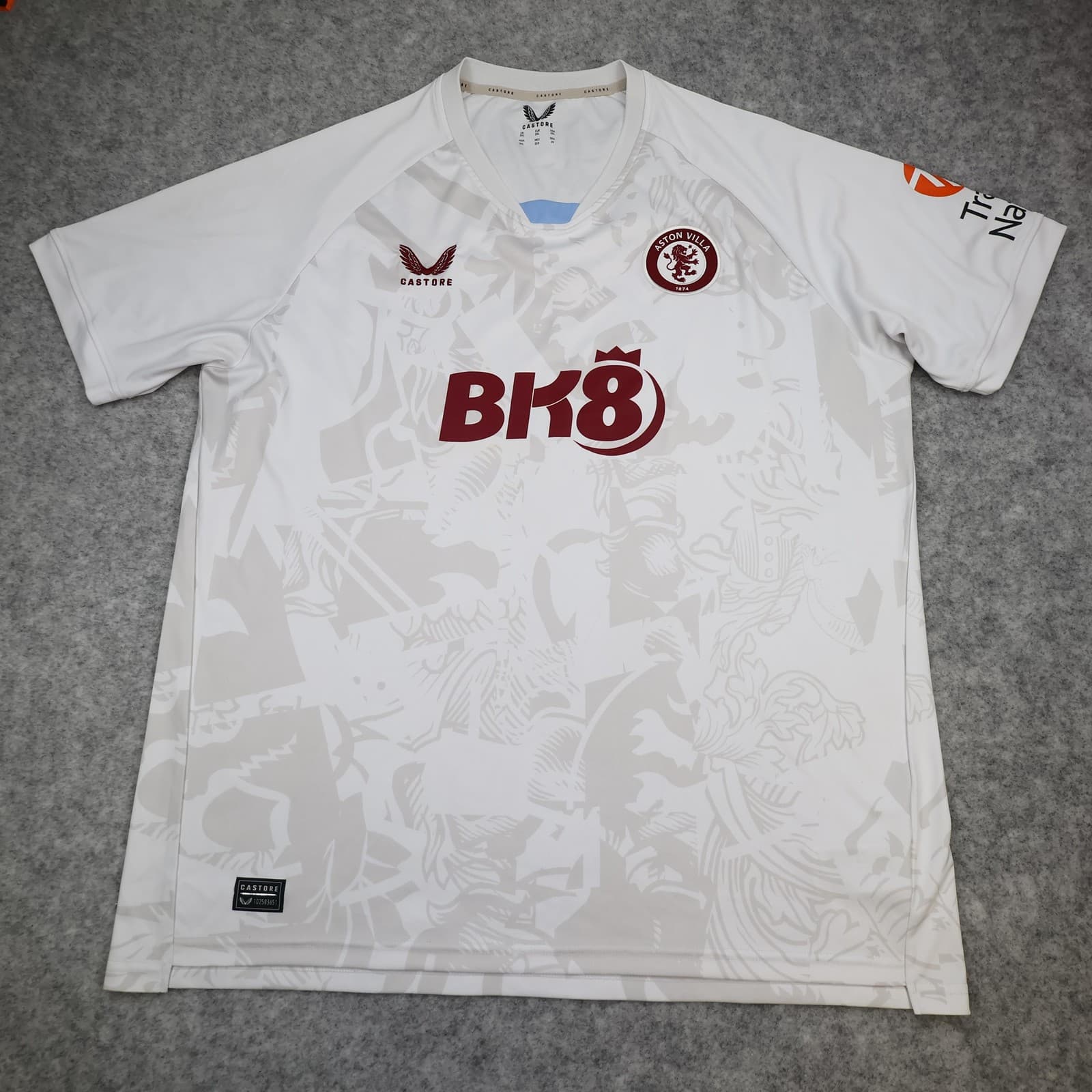 Aston Villa Shirt Mens 2XL White Away 2023 2024 EPL Football Castore BK8 Jersey