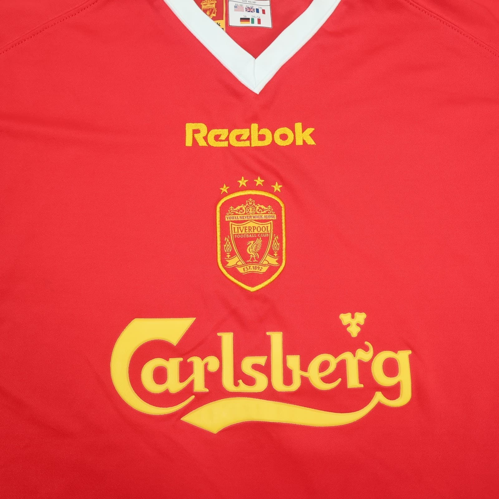 Vintage Liverpool Shirt 2XL Red Home Kit 2001 2003 Reebok Soccer Jersey photo 3