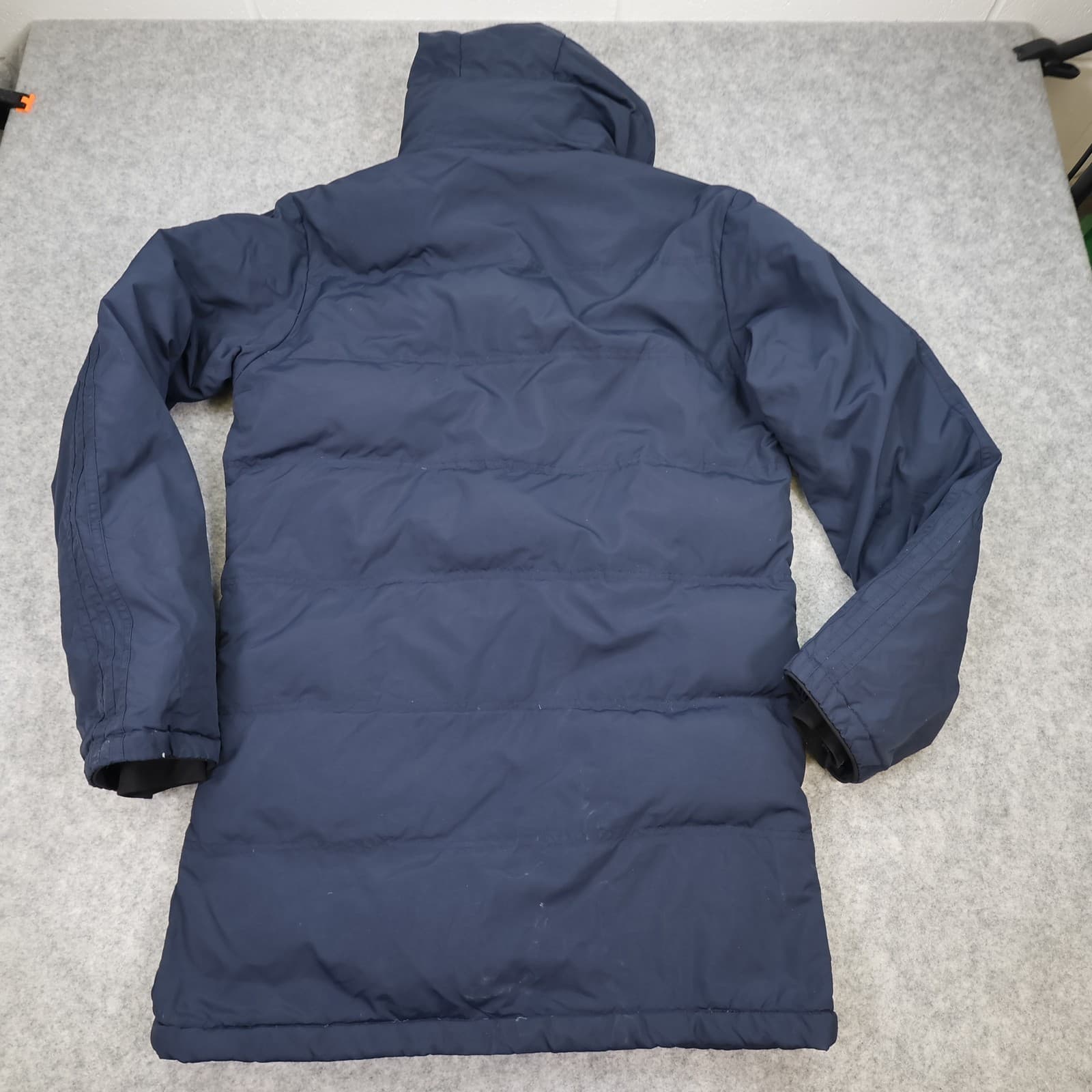 Vintage Real Madrid Jacket Mens Medium Navy Football Hooded Padded Winter Coat photo 9