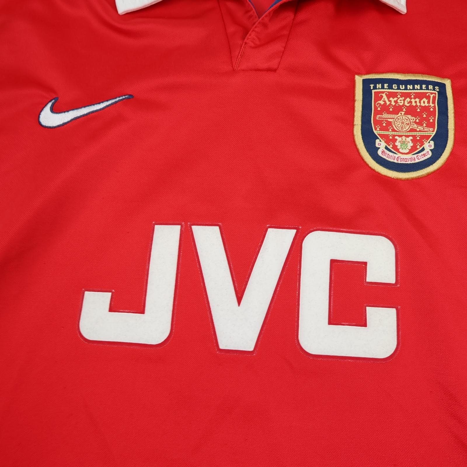 Vintage Arsenal Shirt Mens XL Red Home 1998 1999 Nike JVC Adams 6 Soccer Jersey photo 3
