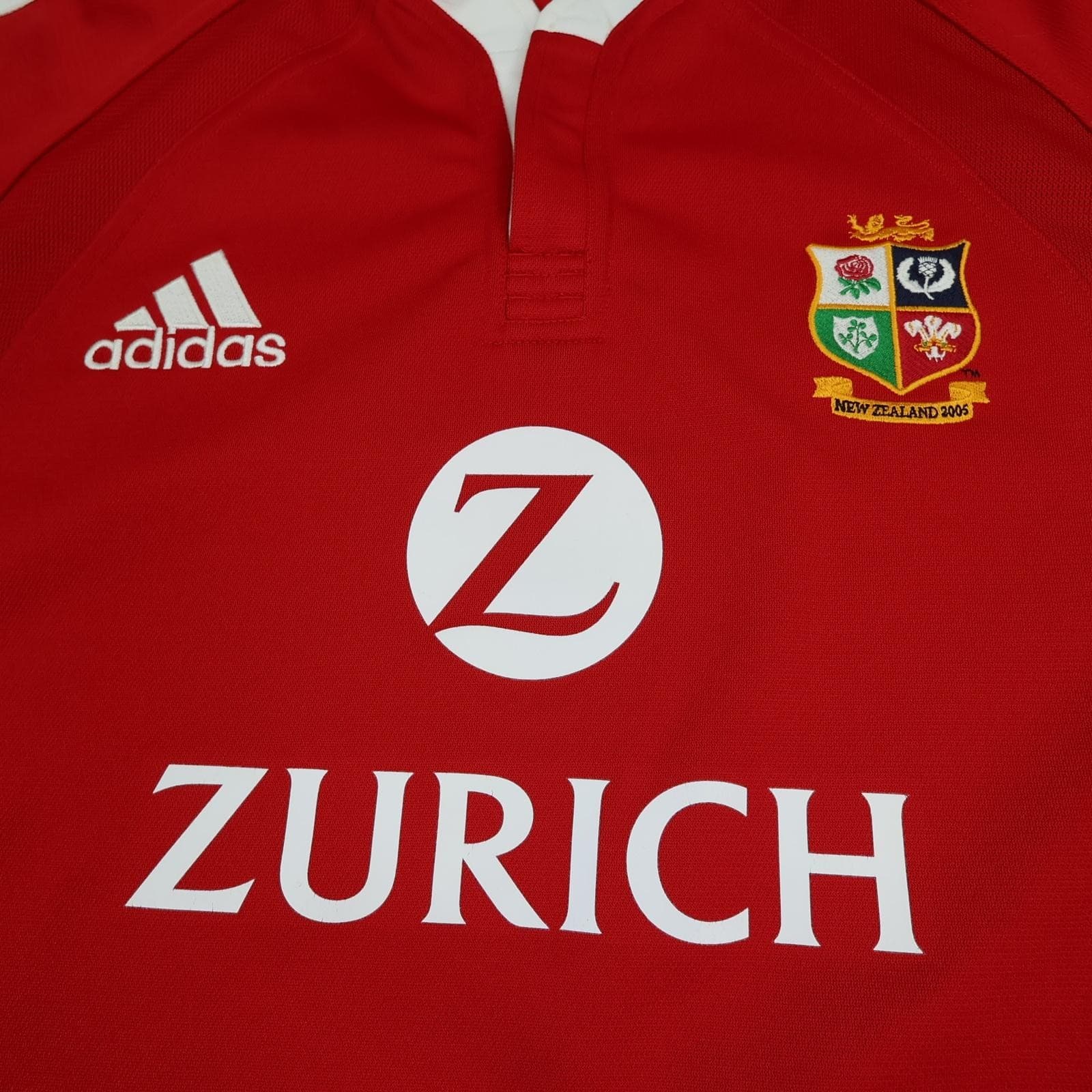 Vintage British Lions Rugby Shirt Mens XL Red Rugby Union Adidas Zurich 2005 photo 3