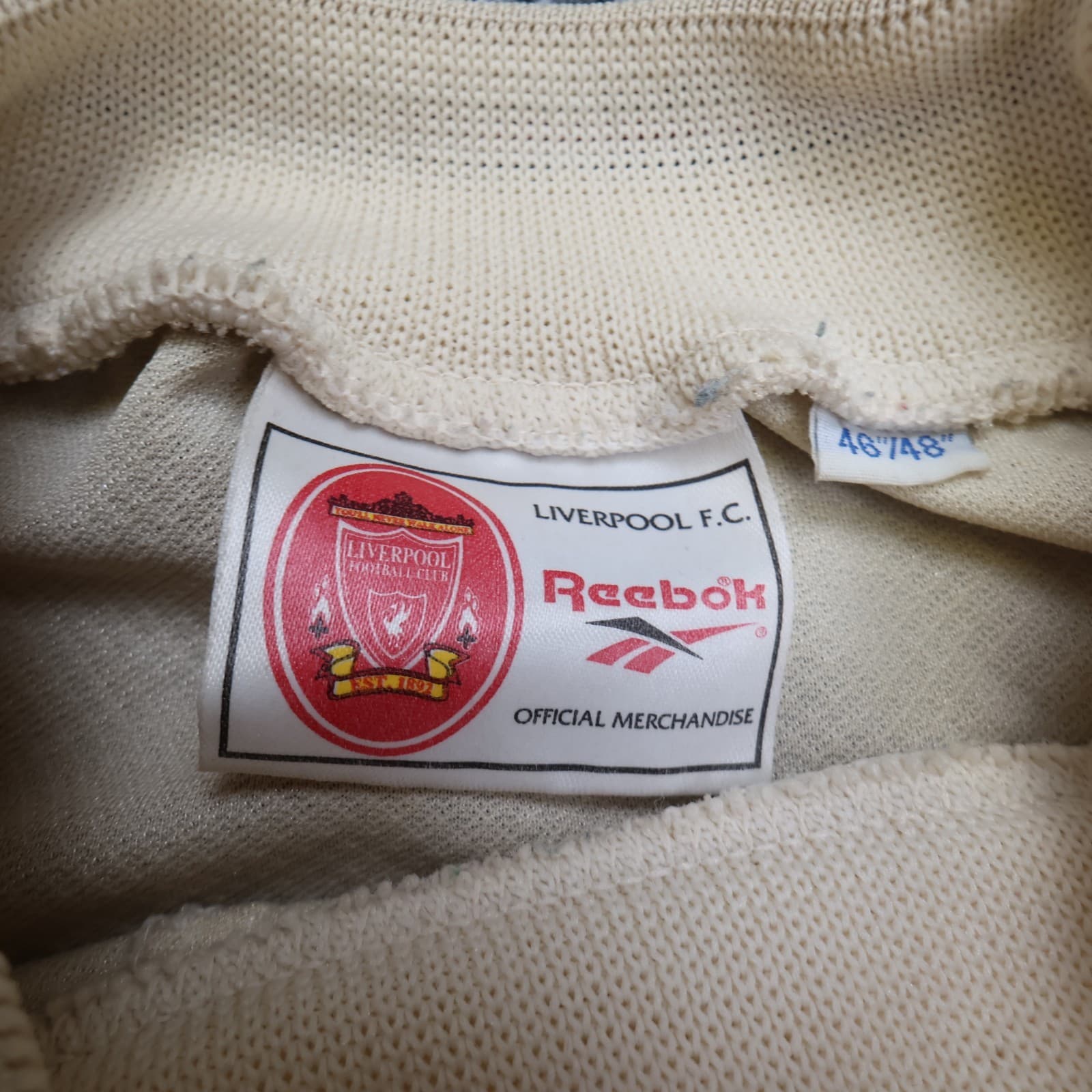 Vintage Liverpool Shirt 2XL Beige Away Kit 1996 1997 Reebok Jersey 46/48 90s photo 9