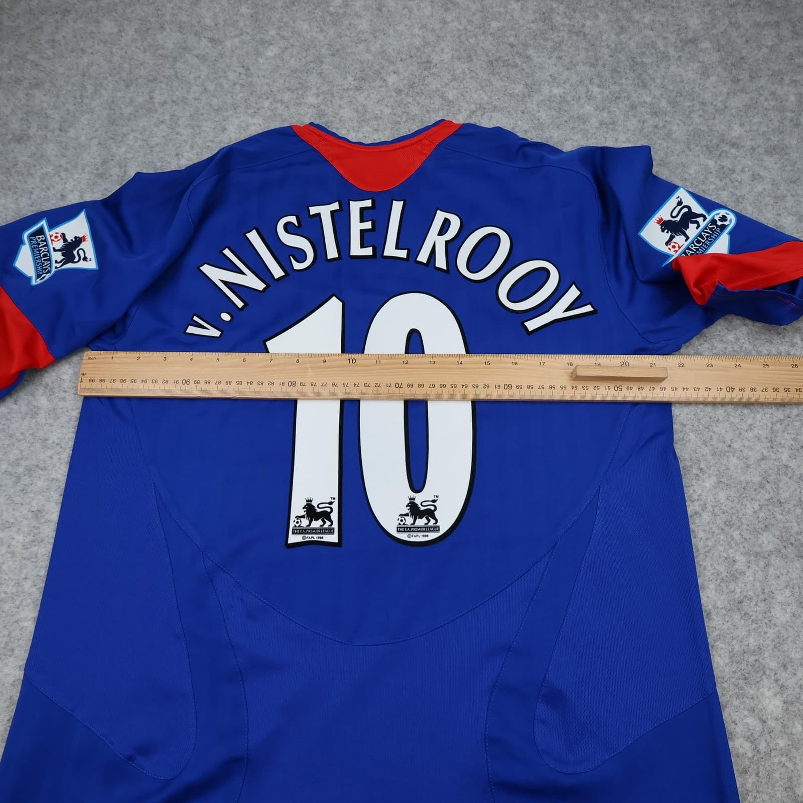 Manchester United Shirt Mens Large Blue Away Kit 2004 2006 Nike Van Nistelrooy photo 10