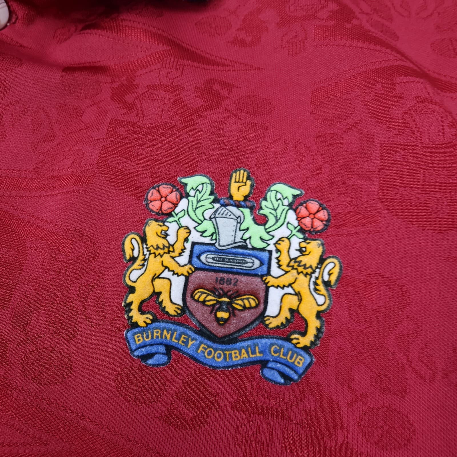 Vintage Burnley Football Shirt Mens Claret Home 1993 1995 Mitre Football photo 5