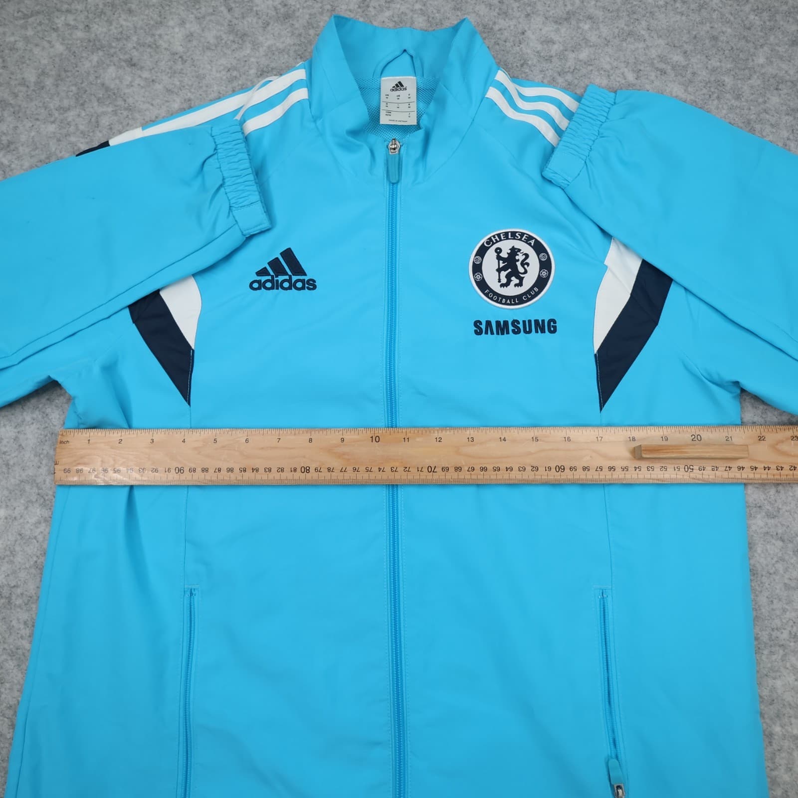 Chelsea Football Jacket Medium Blue Tracksuit Jacket Adidas 2014 2015 Zipped photo 7