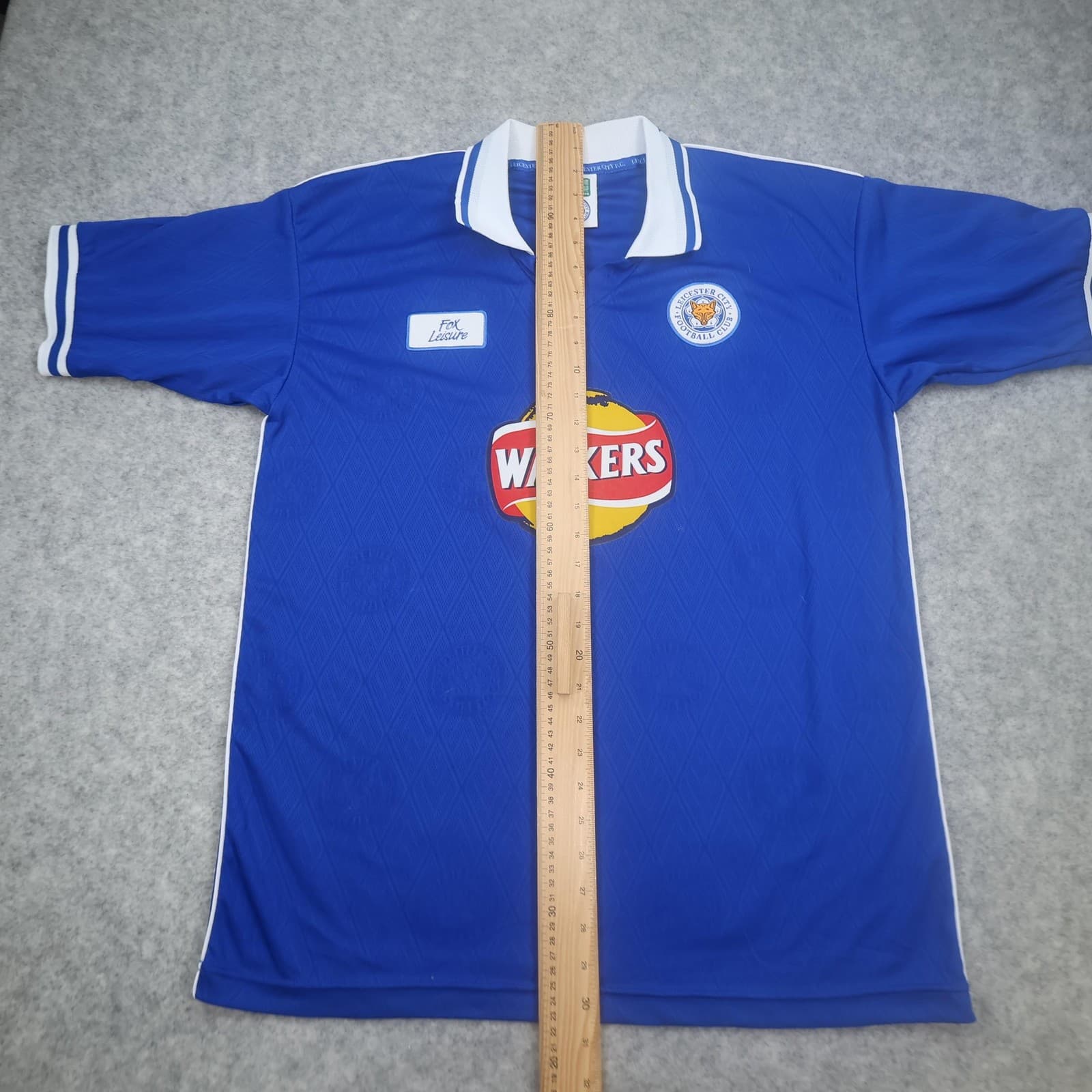 Leicester City Shirt Mens Large Blue Home 1998 2000 Score Draw Walkers Jersey photo 11