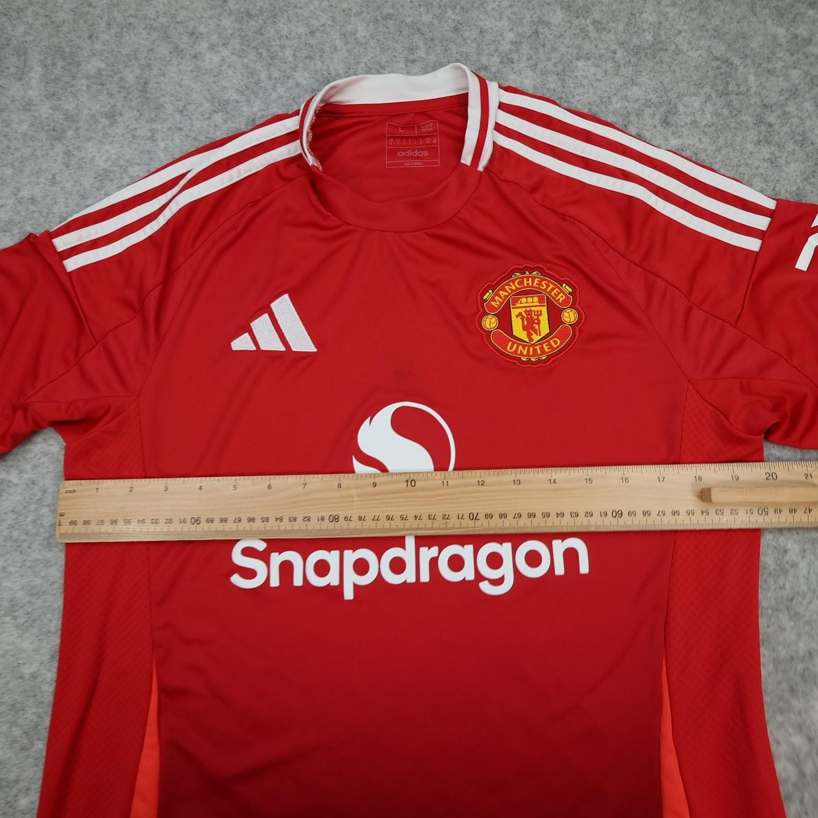 Manchester United Shirt Mens Large Red Home 2024 2025 Adidas Jersey photo 11