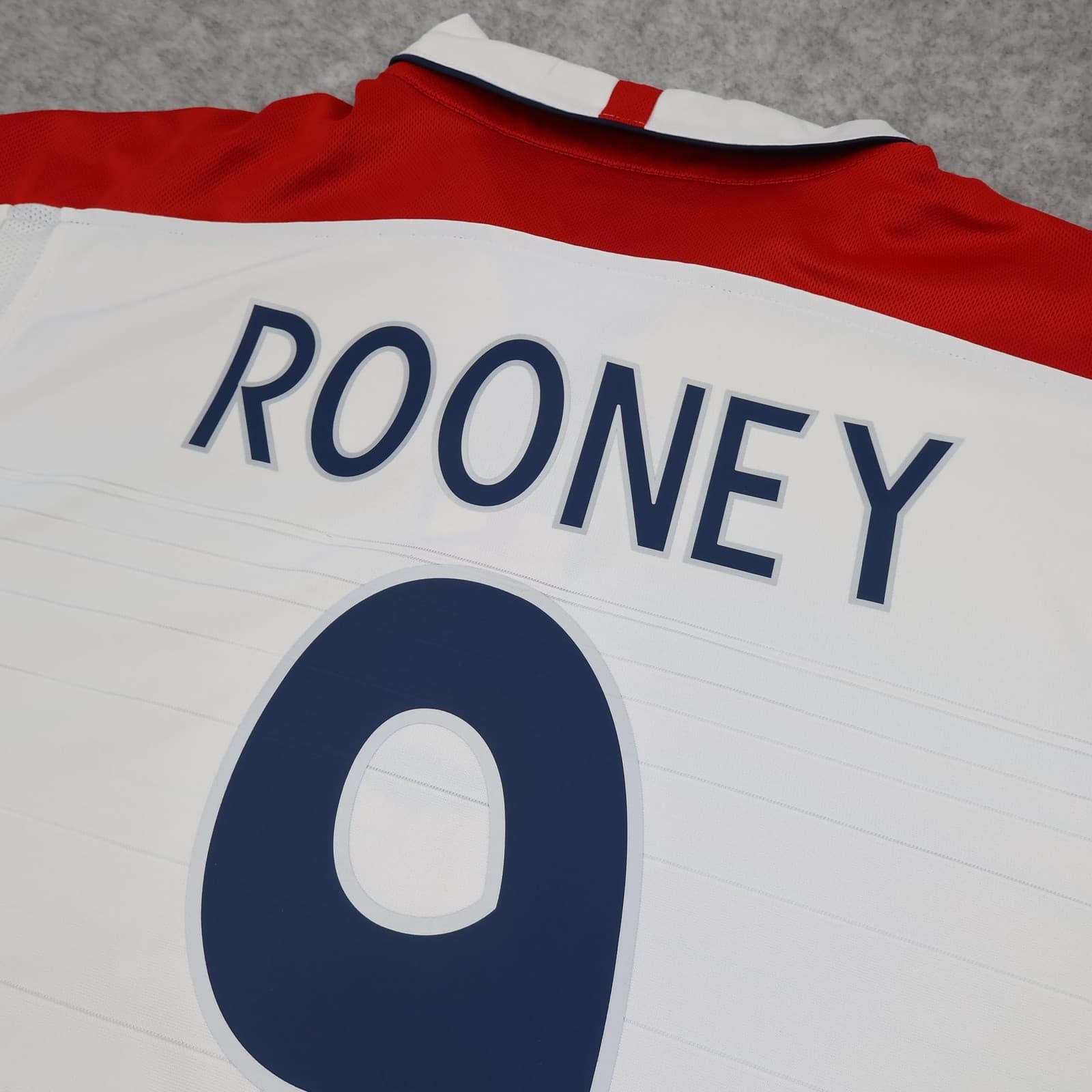 England Home Shirt Mens Large White 2005 2007 Soccer Umbro Rooney 9 Jersey photo 8