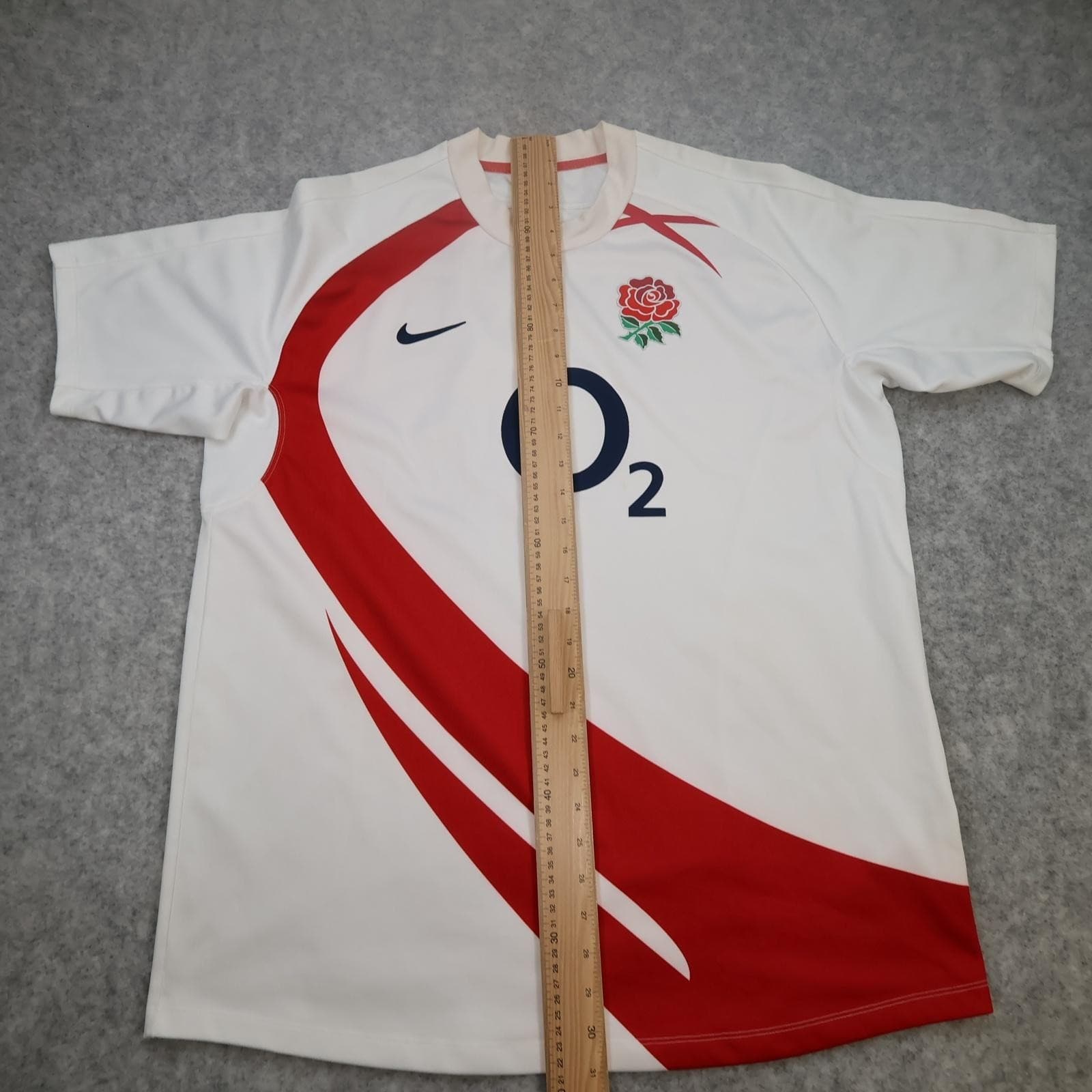 England Rugby Shirt Mens XL White 2007 2008 Home Rugby Union Nike O2 Jersey photo 12