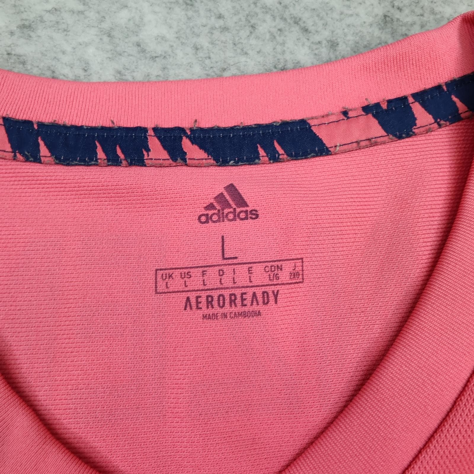 Real Madrid Shirt Mens Large Pink Away 2020 2021 Football Adidas Benzema 9 photo 7
