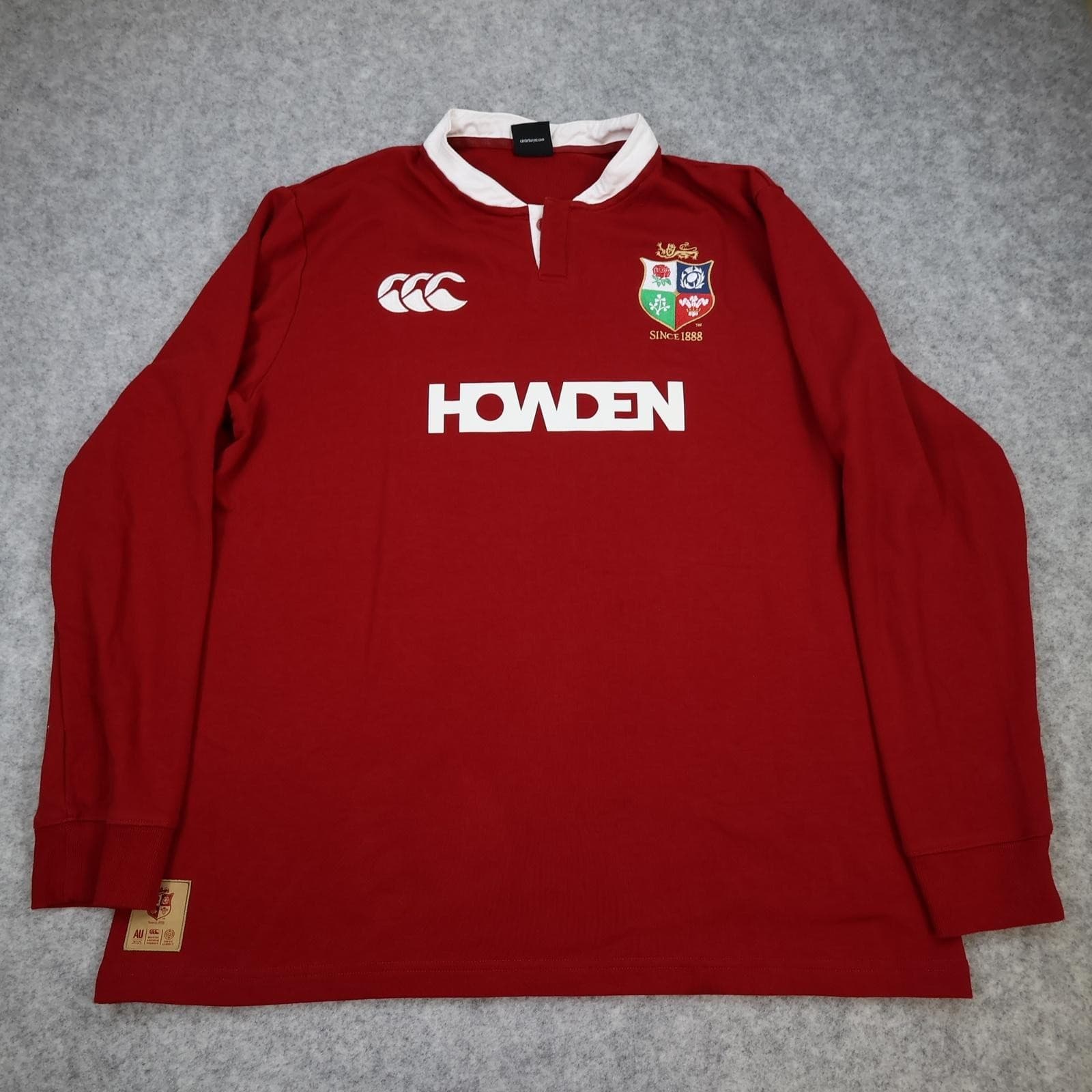 British & Irish Lions Shirt Mens 2XL Red Rugby Union Canterbury Howden 2025