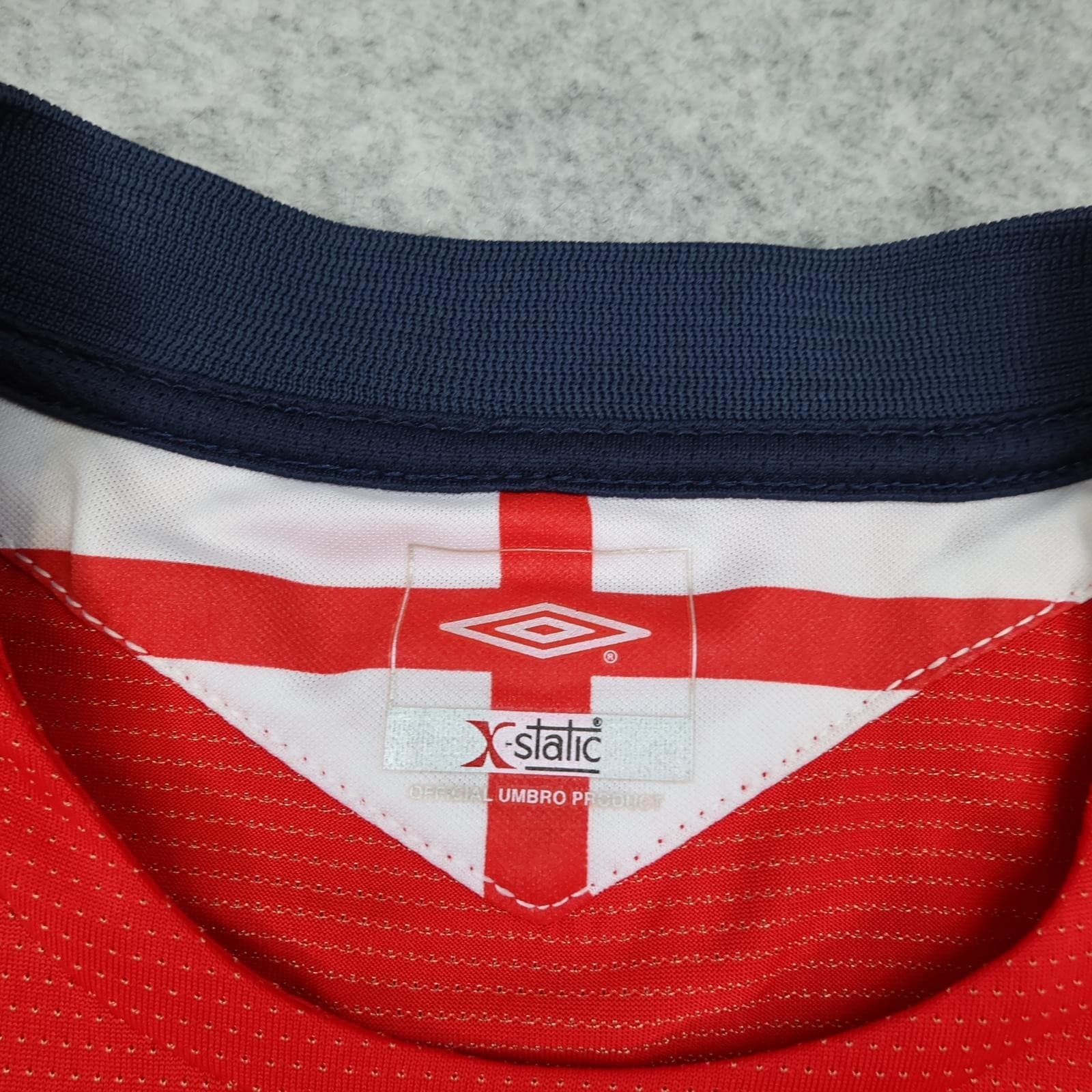 Vintage England Away Shirt Mens XL Red 2004 2006 Football Umbro Beckham 7 Jersey photo 11