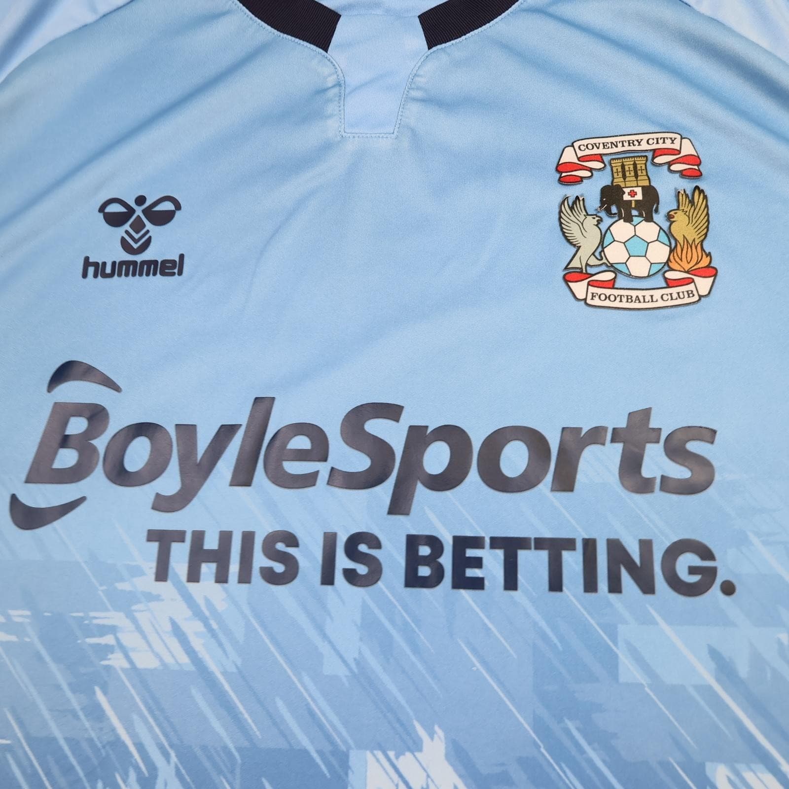 Coventry City Shirt Mens Medium Blue Home 2020 2021 Football Hummel Jersey photo 3