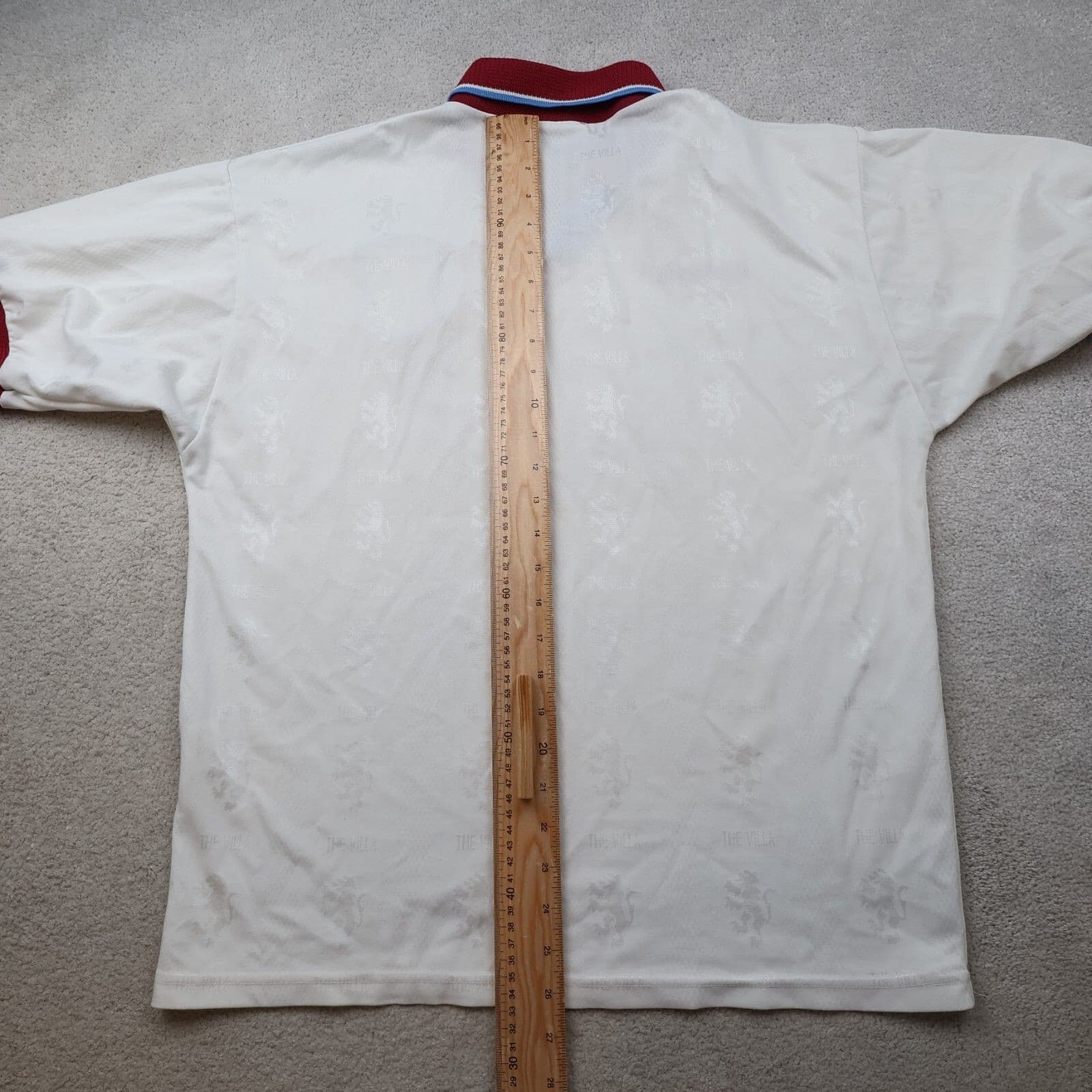 Vintage Aston Villa Shirt Large White Away Kit 1996 1997 1998 Reebok Jersey 40" photo 11