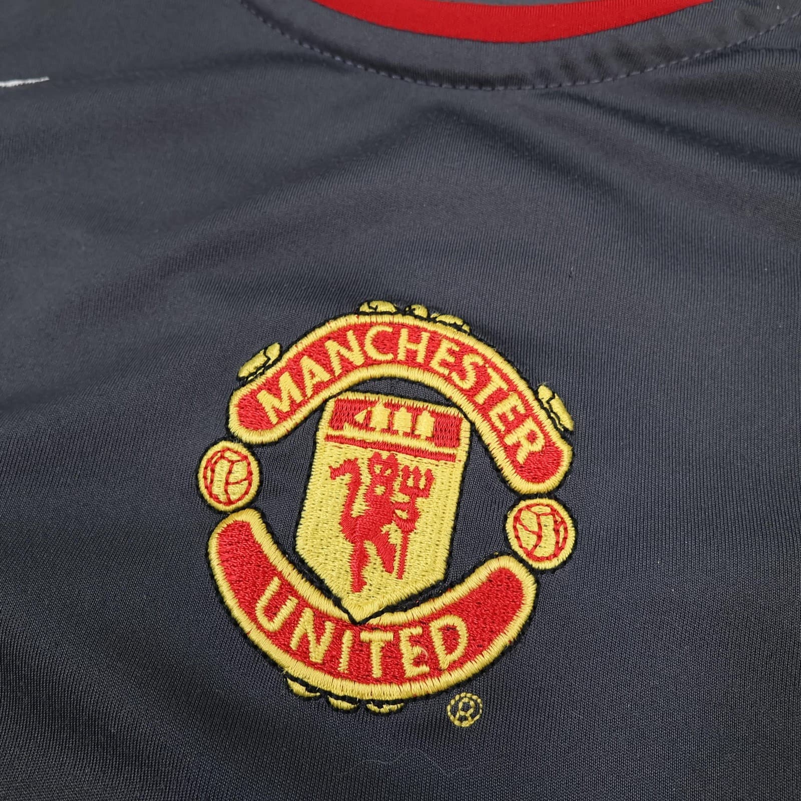 Manchester United Shirt Mens Large Grey Training 2004 2005 Nike Vodafone Soccer photo 7