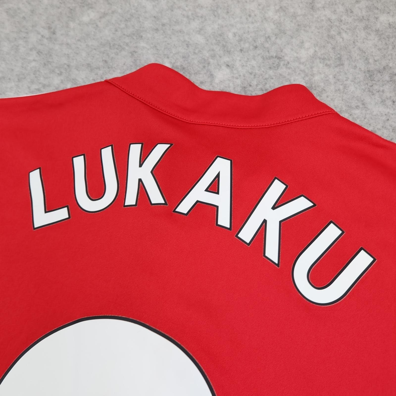 Manchester United Shirt Mens Large Red Home 2017 2018 Football Adidas Lukaku 9 photo 8
