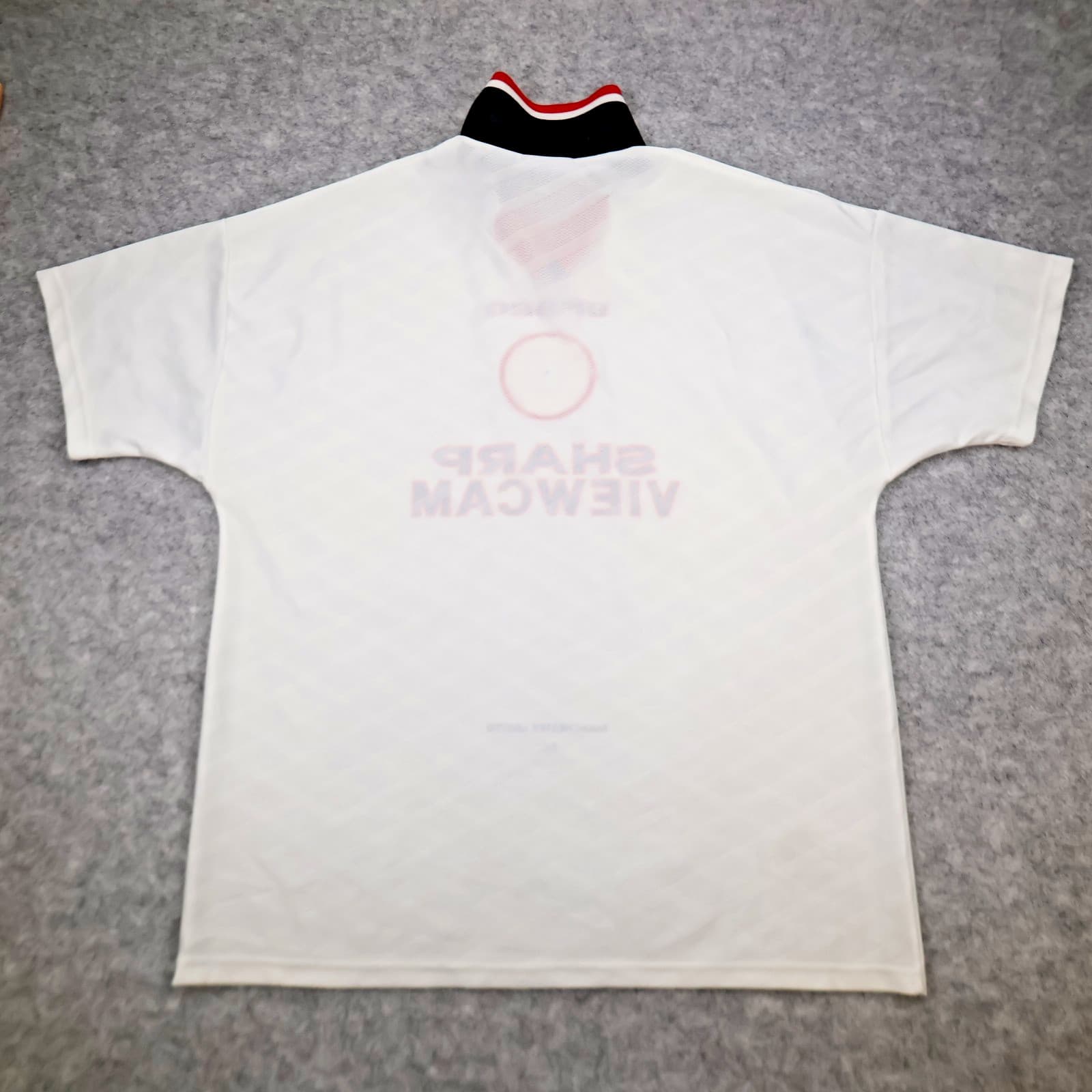 Vintage Manchester United Shirt Extra Large White Away Kit 1996 1997 Umbro photo 2