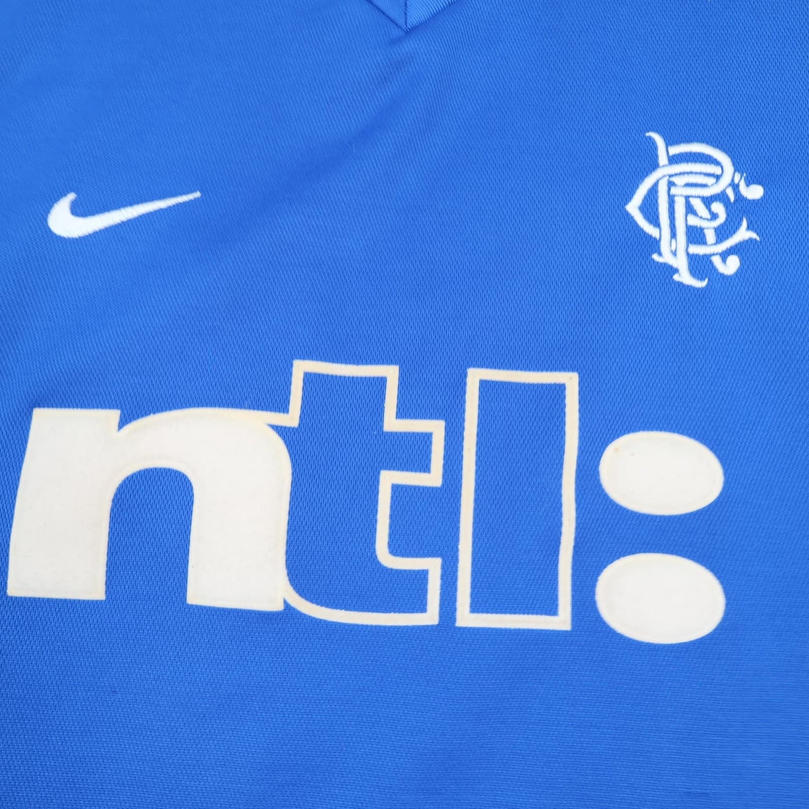 Vintage Rangers Shirt Mens Medium Blue Home 2001 2002 Soccer Nike Ntl Jersey 00s photo 3