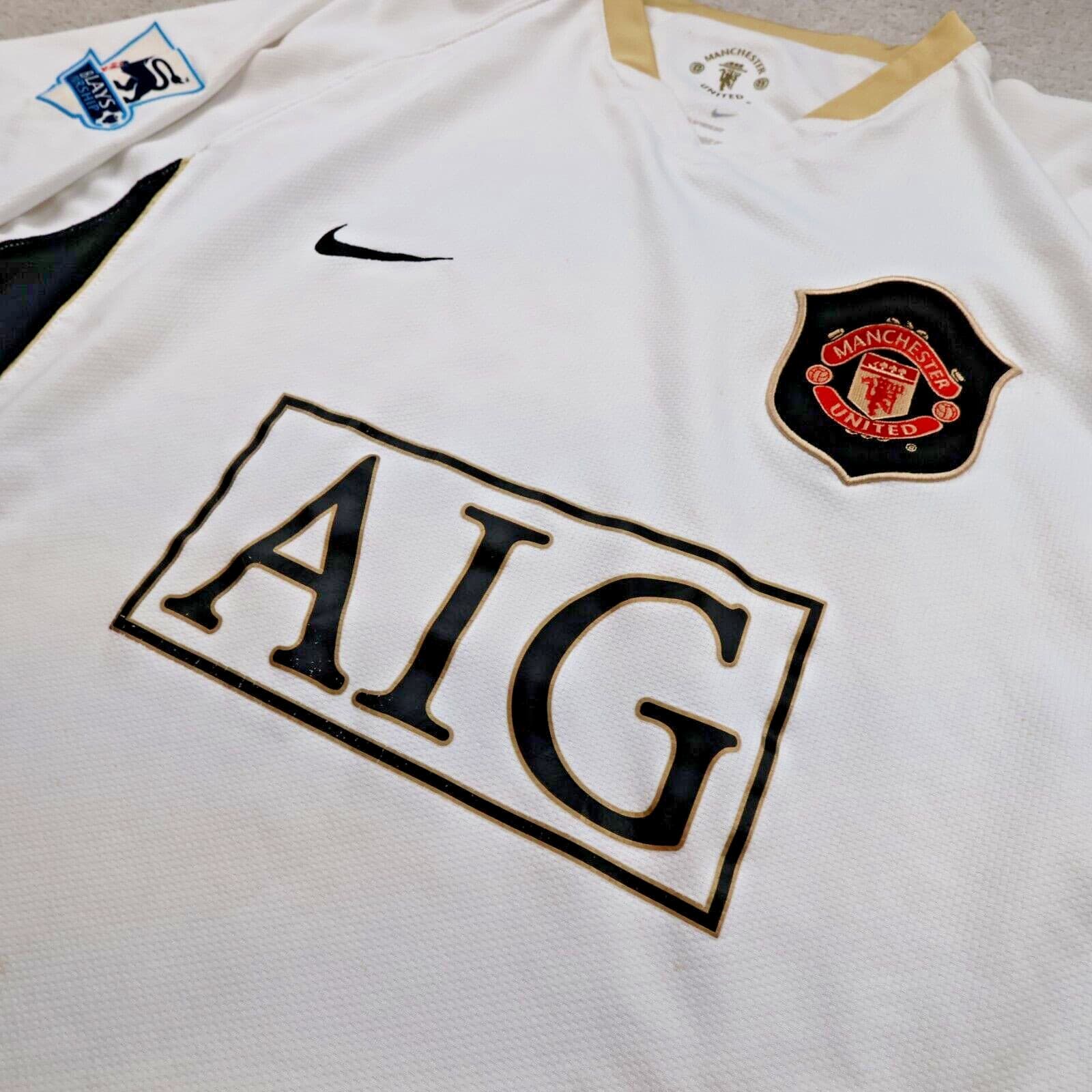 Manchester United Shirt Medium White Away Kit 2006 2008 Nike Jersey Rooney photo 5