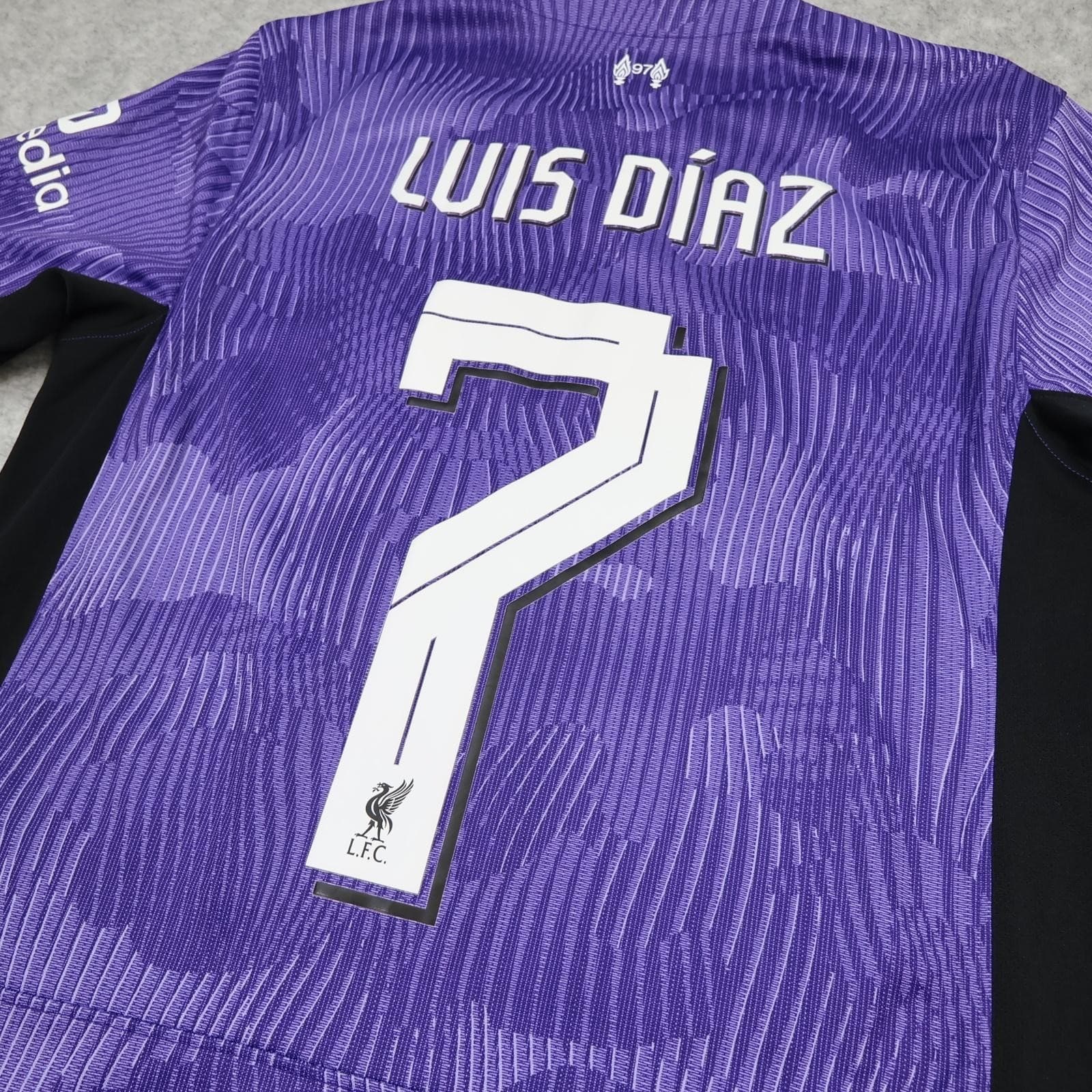 Liverpool Shirt Mens Small Purple 3rd Kit 2023 2024 Football Nike Diaz 7 Jersey photo 9