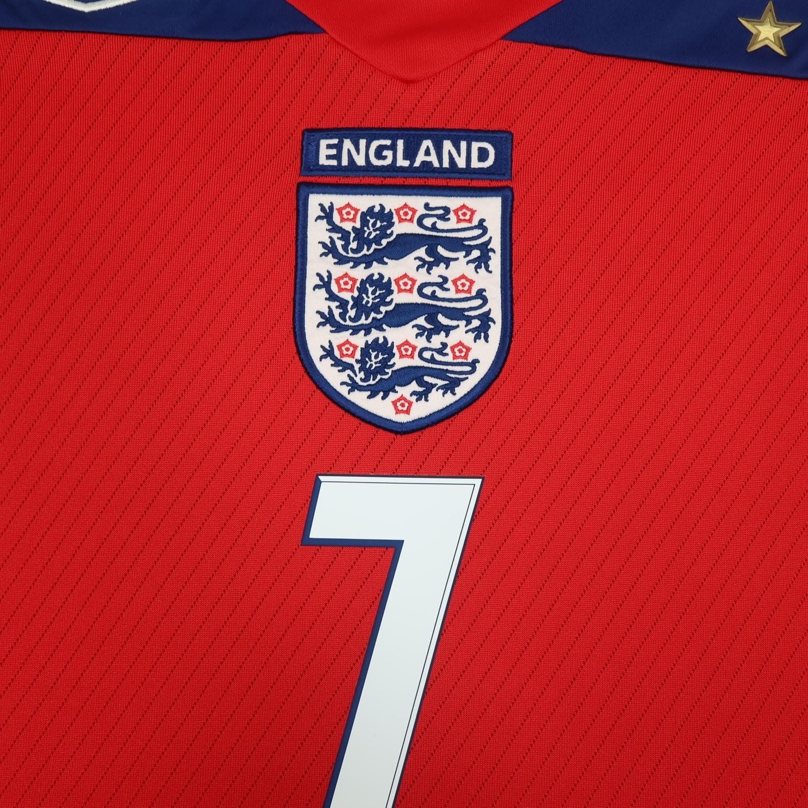 England Away Shirt Mens 2XL Red 2006 2008 Football Umbro Beckham 7 Jersey photo 6
