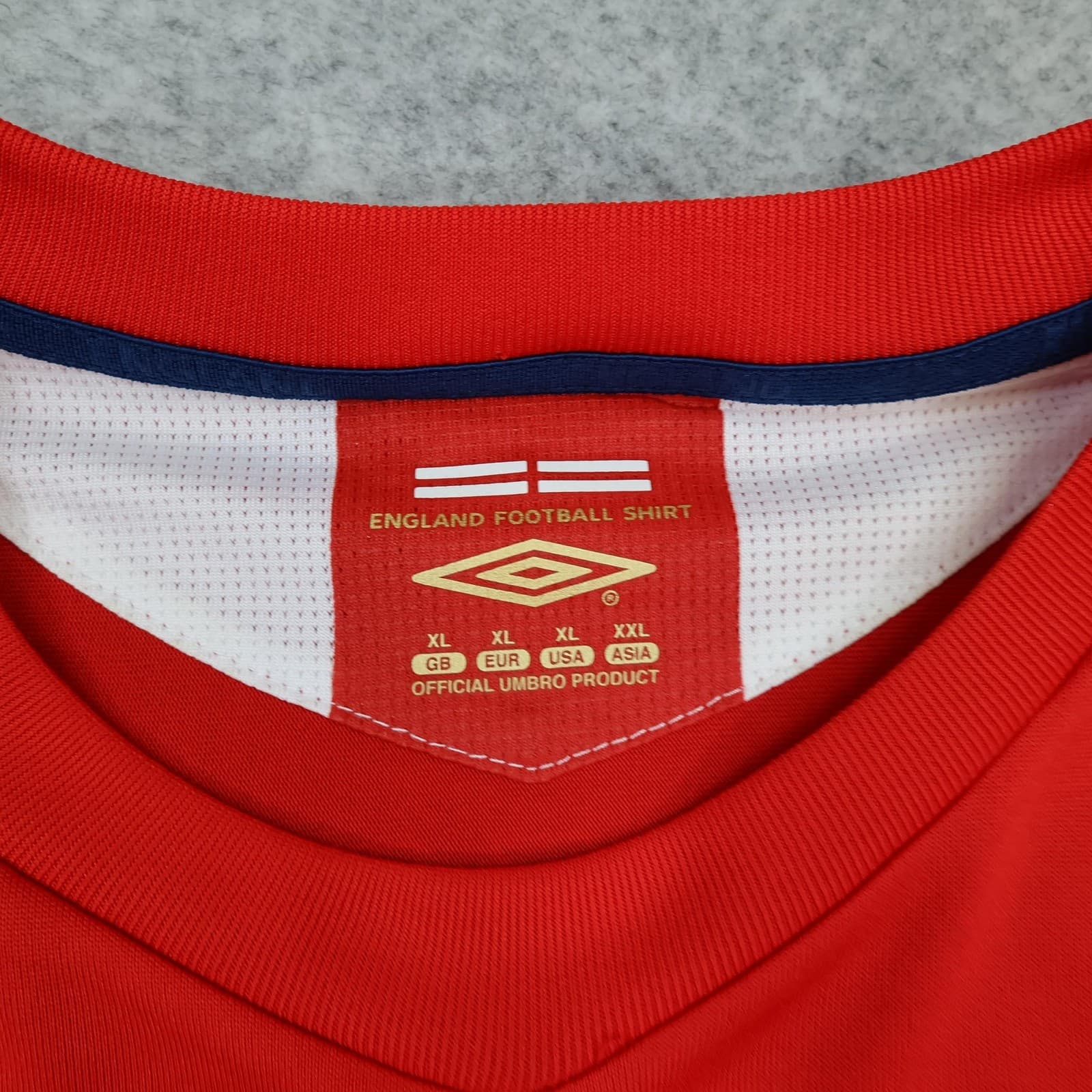 England Away Shirt Mens XL Red 2006 2008 Football Umbro Beckham 7 Jersey Top photo 5