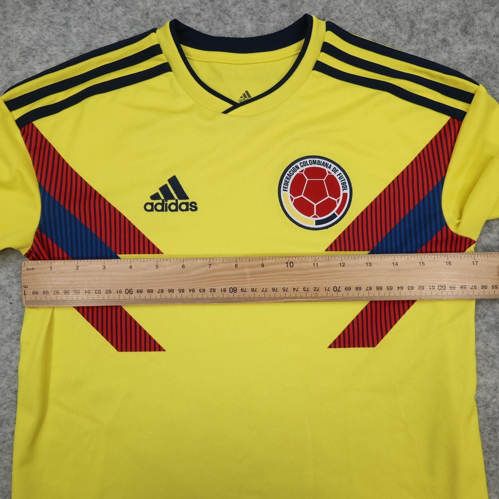 Colombia Home Shirt Kids 13-14 Years Yellow 2018 Soccer Jersey Adidas Climalite photo 8