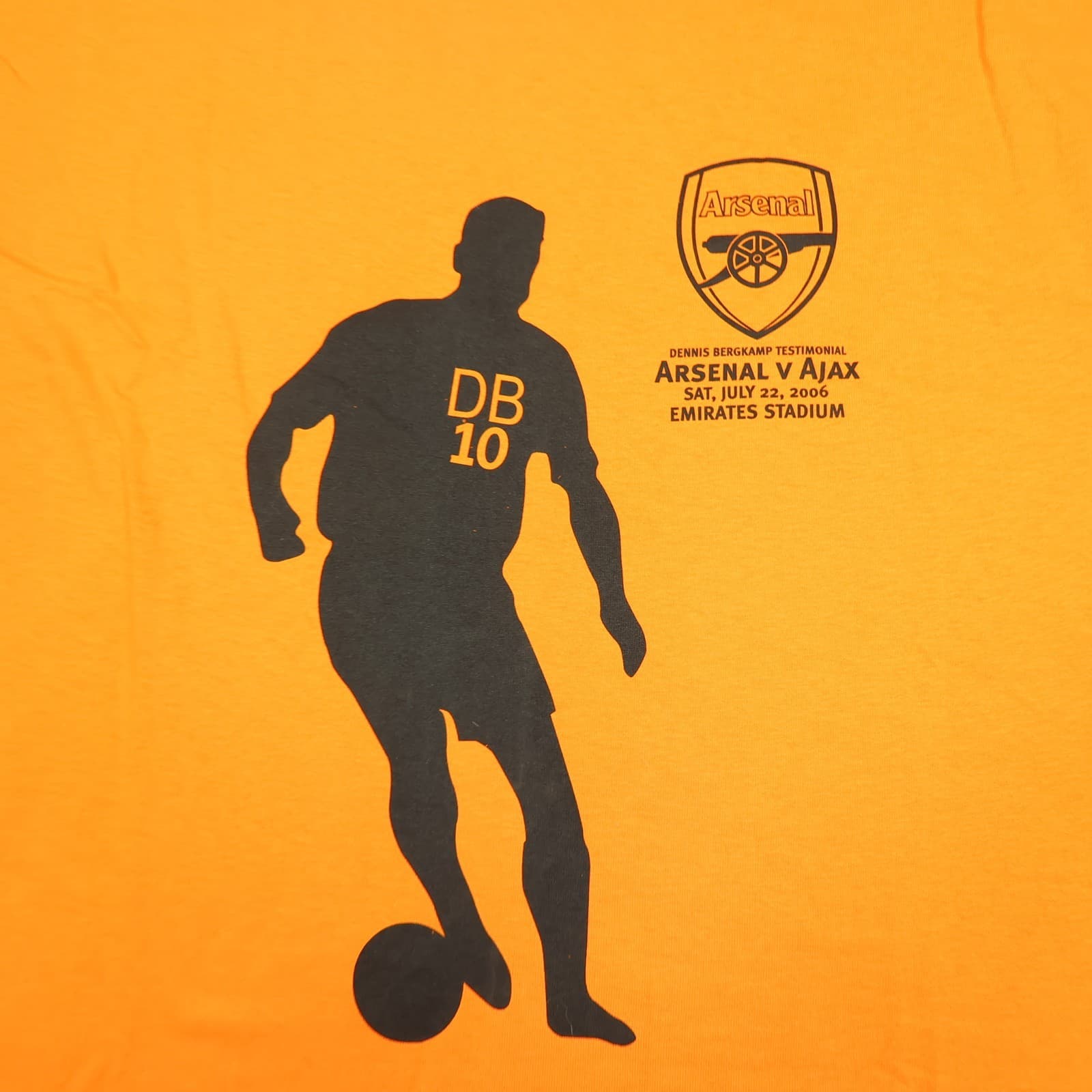 Vintage Arsenal Shirt Extra Large Orange Testimonial 2006 Bergkamp Jersey XL photo 7