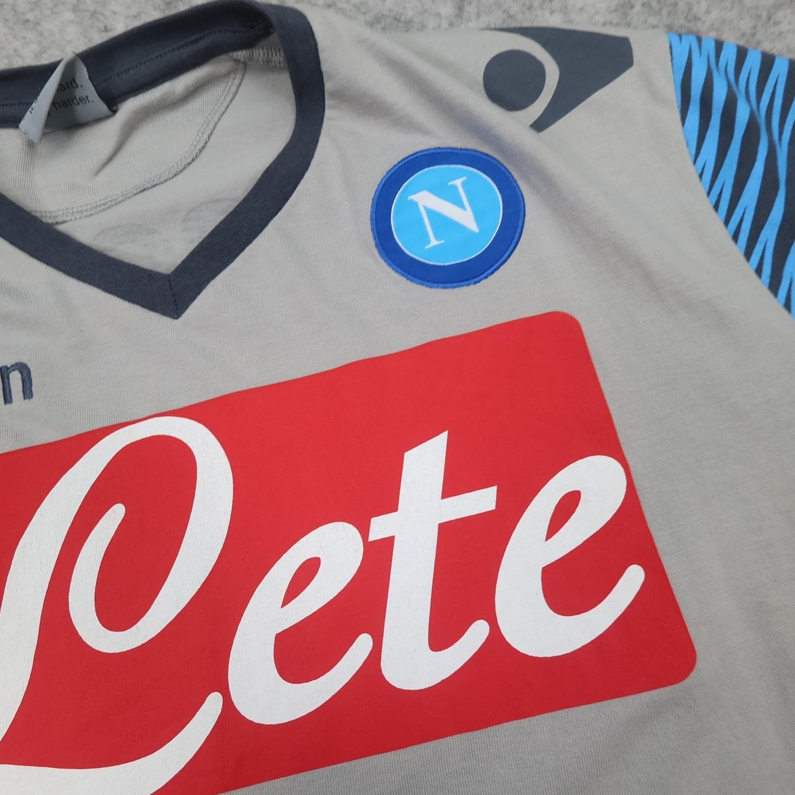 SSC Napoli Training Shirt Mens XL Grey Football Macron 2014 2015 Jersey photo 5