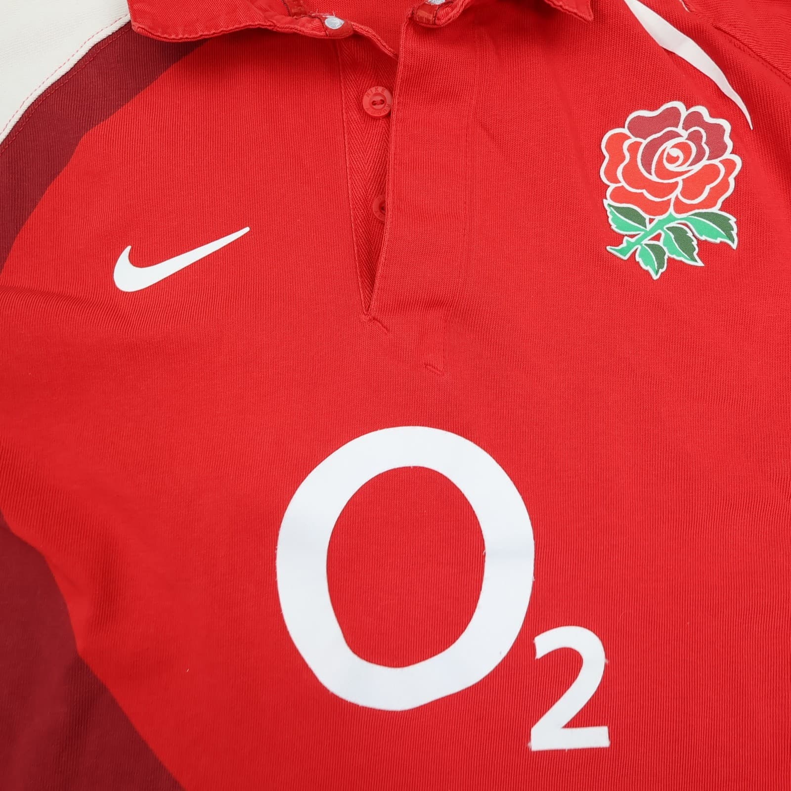 England Rugby Shirt 2XL Red Away Kit 2002 2003 Nike Jersey O2 XXL photo 3