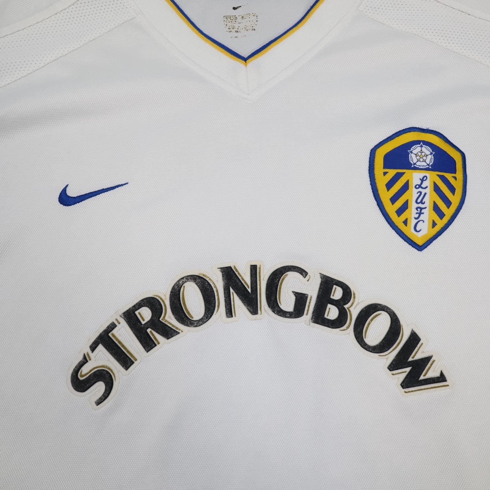 Vintage Leeds United Shirt 2XL White Home Kit 2000 2002 Jersey Strongbow XXL photo 3