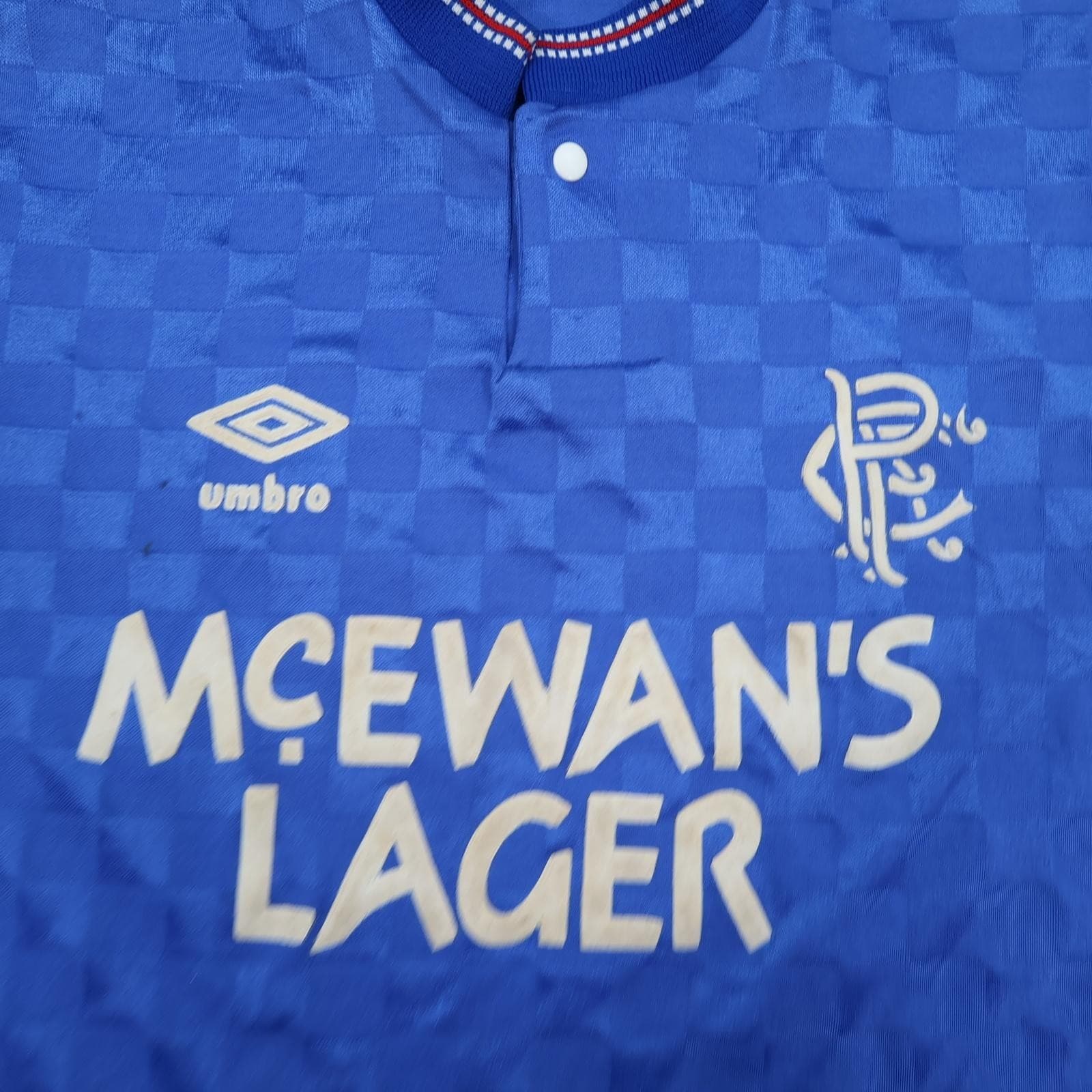 Vintage Rangers Shirt Mens Small Blue Home 1987 1990 Football Umbro McEwan's photo 3