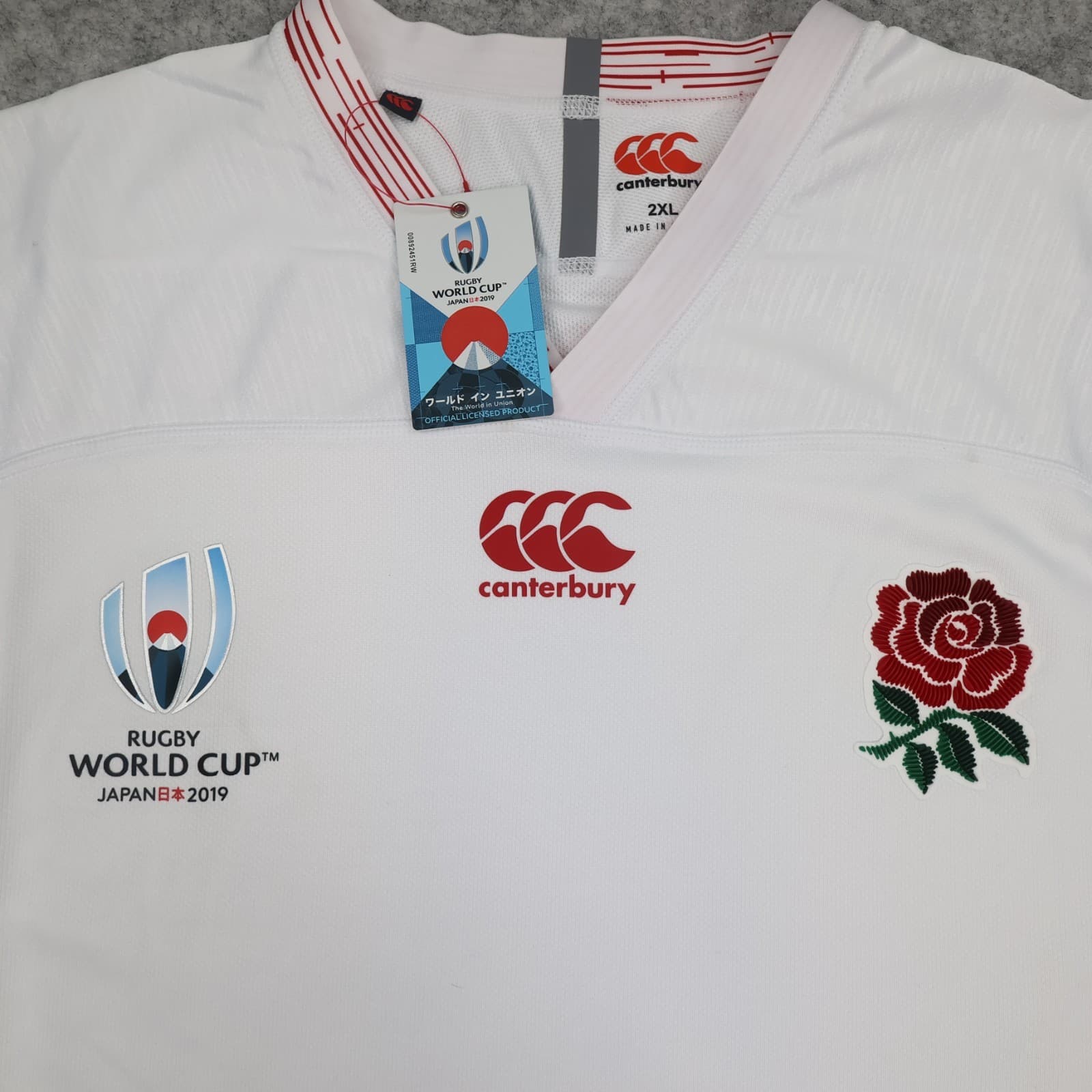 England Rugby Shirt 2XL White Home Kit 2019 Japan World Cup Canterbury XXL photo 3