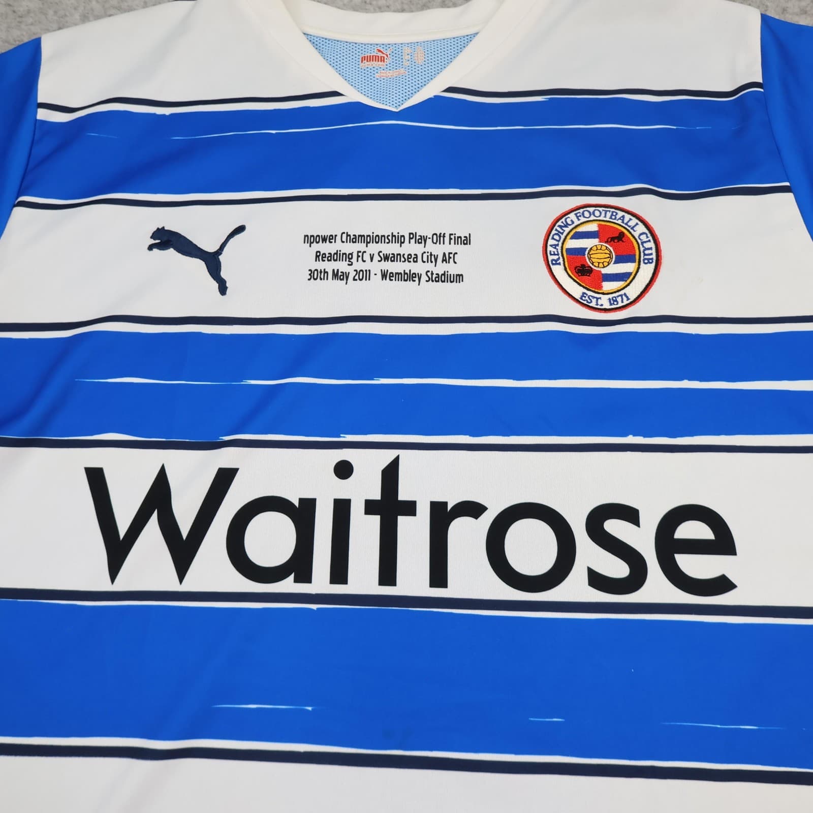 Reading FC Shirt Mens XL Blue Home Football Puma 2011 Play Off Final Waitrose photo 3