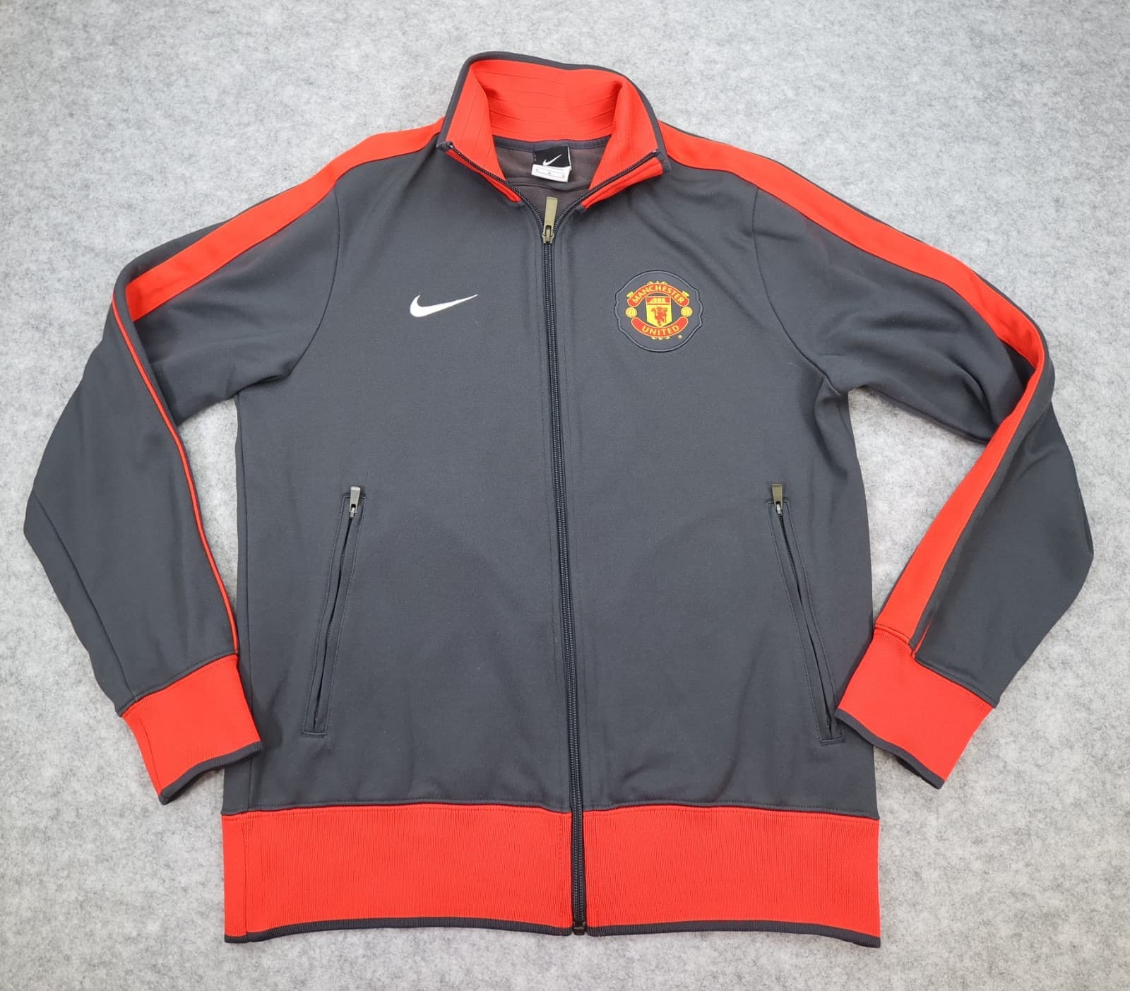 Vintage Manchester United Jacket Medium Black Training Tracksuit Nike 2010 2011