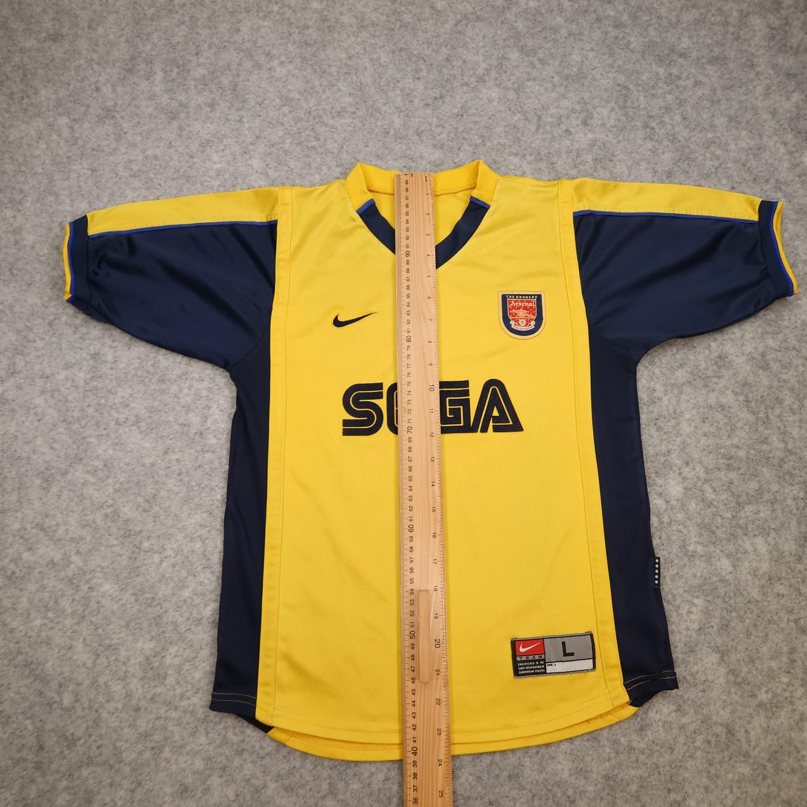 Vintage Arsenal Shirt Kids Large Yellow Away 2000 2002 Sega Jersey Nike photo 13