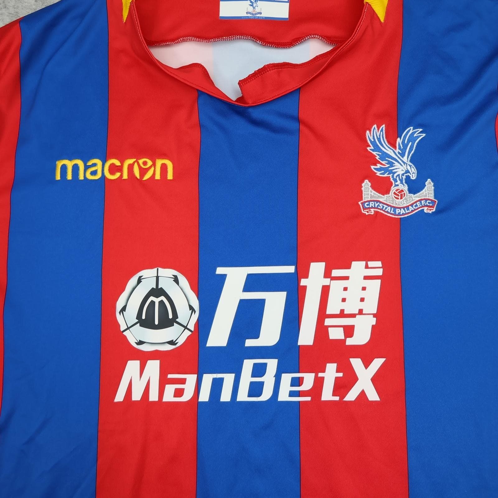 Crystal Palace Shirt Mens 4XL Home Multi EPL Football Macron 2017 2018 Jersey photo 2