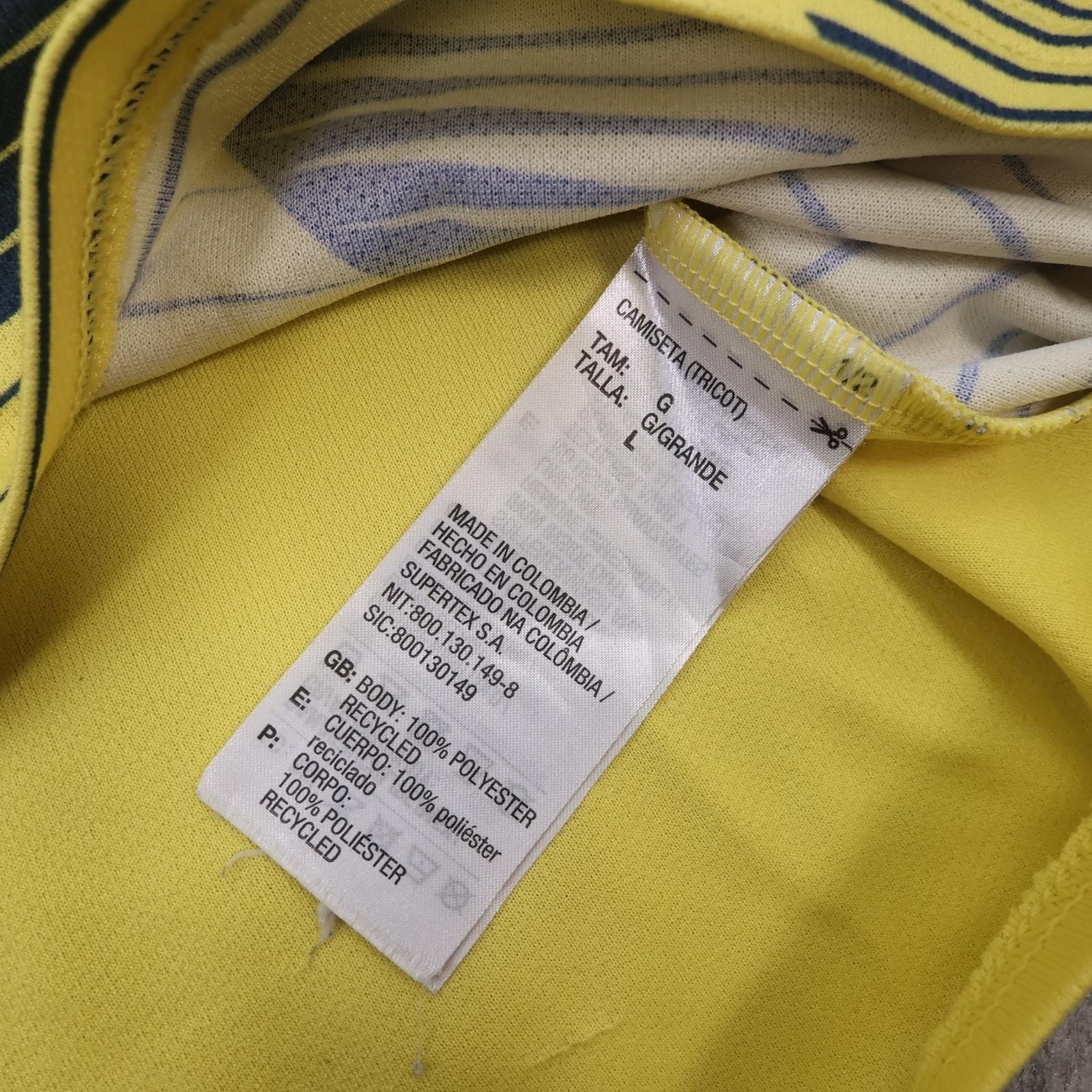 Colombia Home Shirt Mens Large Yellow 2020 2021 Football Adidas Soccer Jersey photo 7